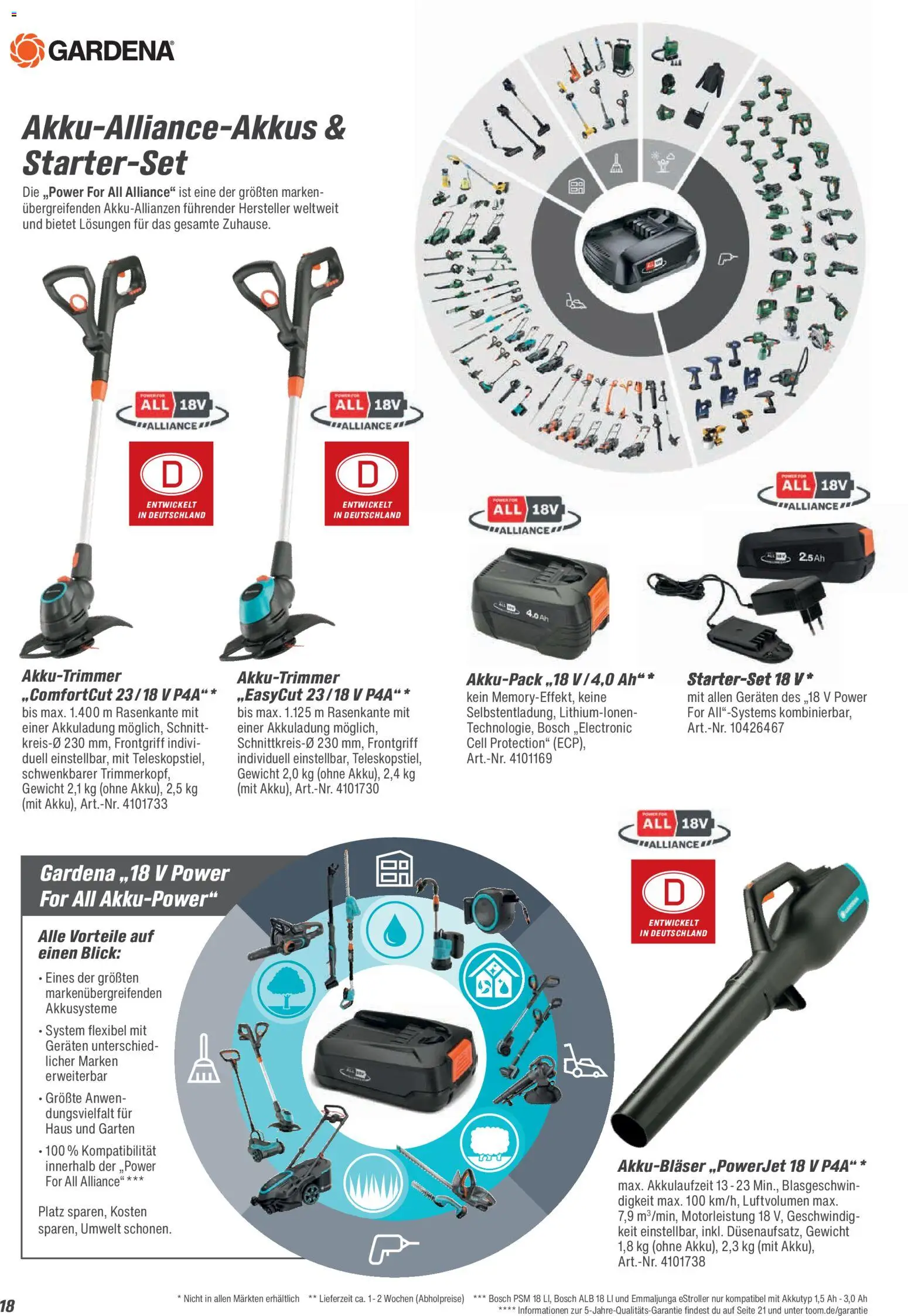 Toom Baumarkt Gartenpflege & Teich 2026 – gültig ab 20.02.2026 | Seite: 18 | Produkte: Bosch, Gewicht