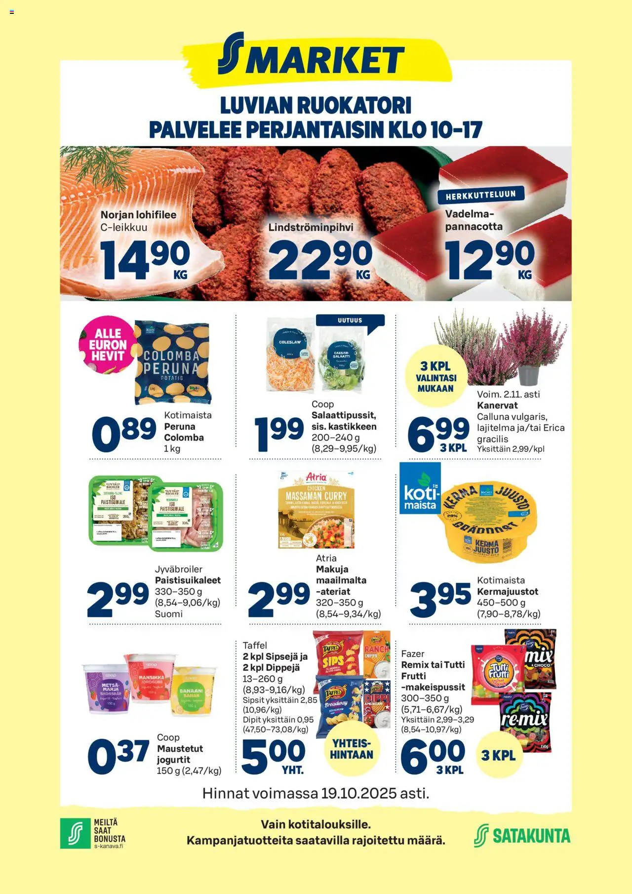 S-market Luvia – voimassa 15.10.2025 alkaen | Sivu: 1 | Tuotteet: Vadelma, Curry, Salaatti, Tutti