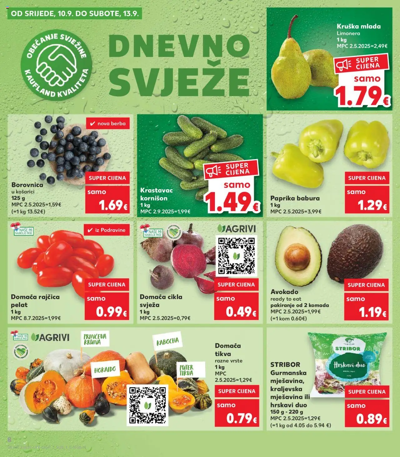 Kaufland katalog | vrijedi od 10.09.2025 | Stranica: 8 | Proizvodi: Avokado, Cikla, Kruška, Rajčica