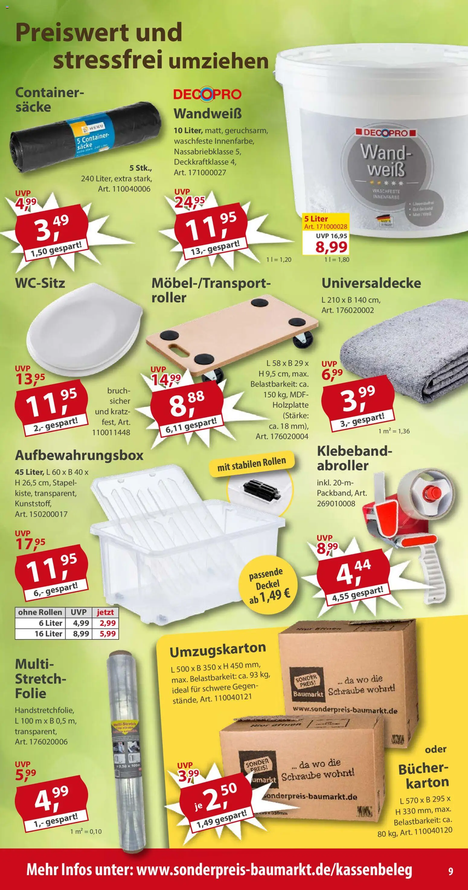 Sonderpreis Baumarkt Prospekt 	 – gültig ab 06.12.2025 | Seite: 9