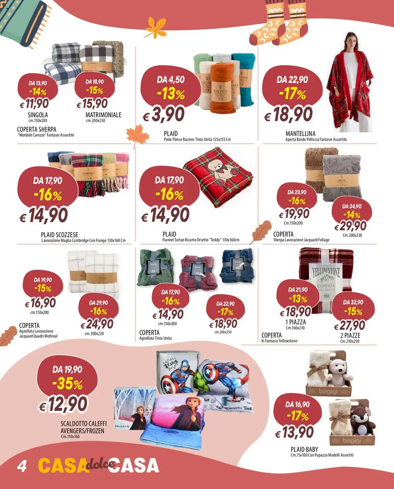 Volantino Famila del 13.10.2025 | Pagina: 4 | Prodotti: Plaid, Coperta