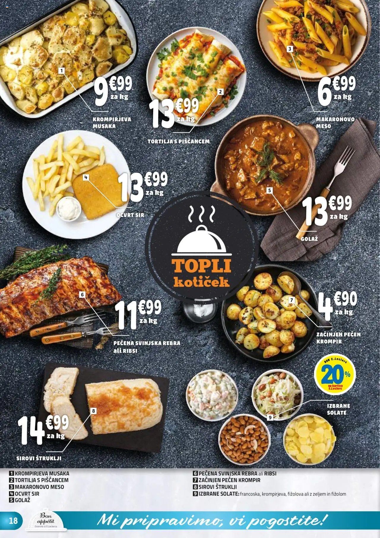 E.leclerc katalog │ velja od 13.08.2025 | Stran: 18 | Izdelki: Štruklji, Sir, Krompir