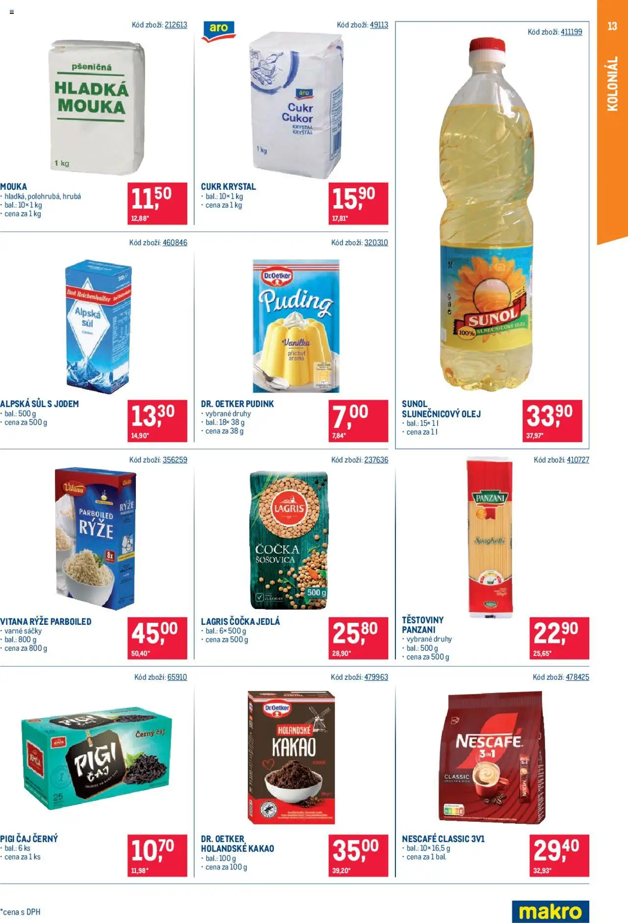 Makro leták - Maloobchod od 24.09.2025 | Strana: 13 | Produkty: Těstoviny, Rýže parboiled, Puding, Slunečnicový olej