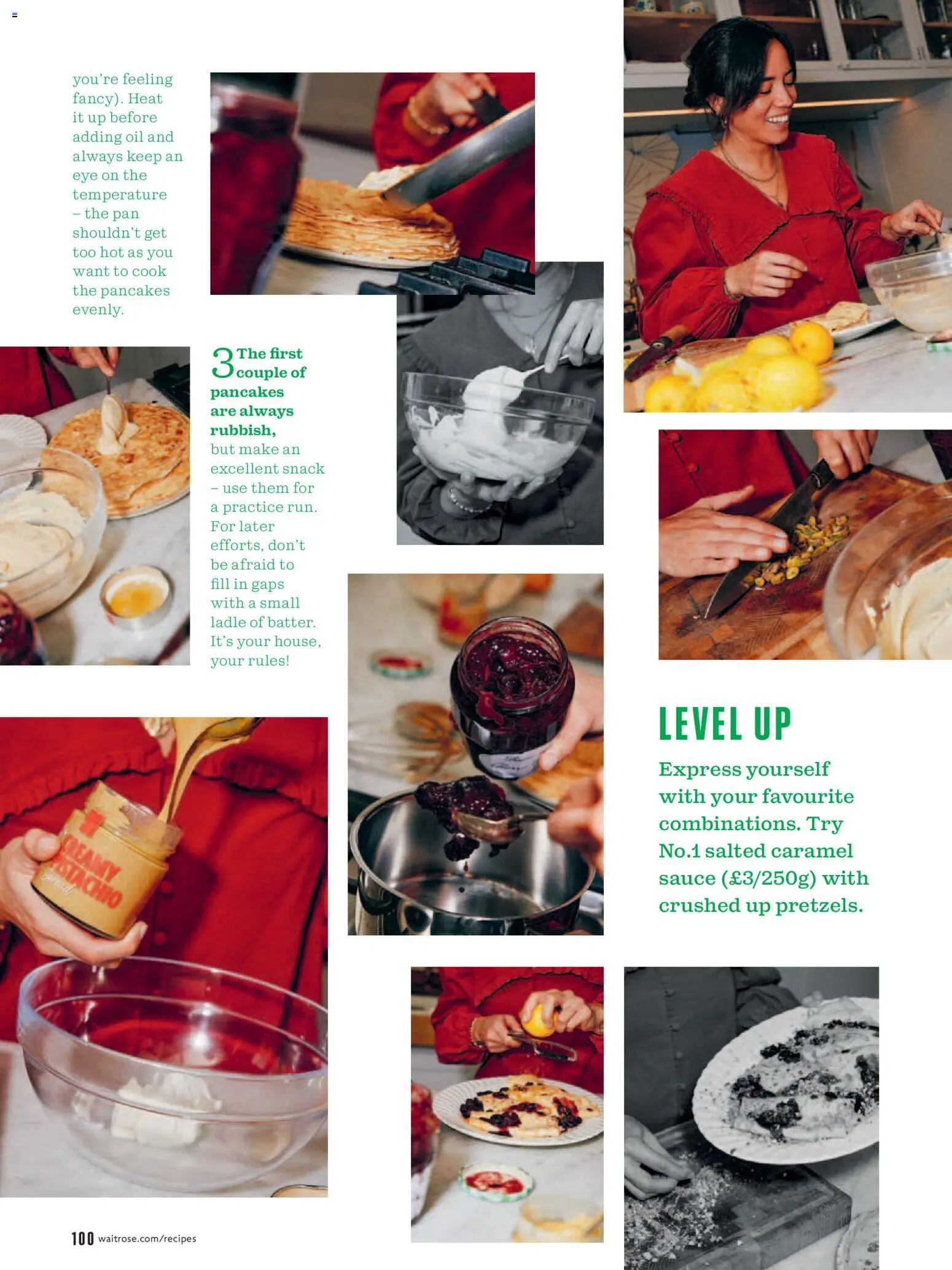 {H1} | Page: 100 | Products: Sauce, Oil, Pancakes, Snack