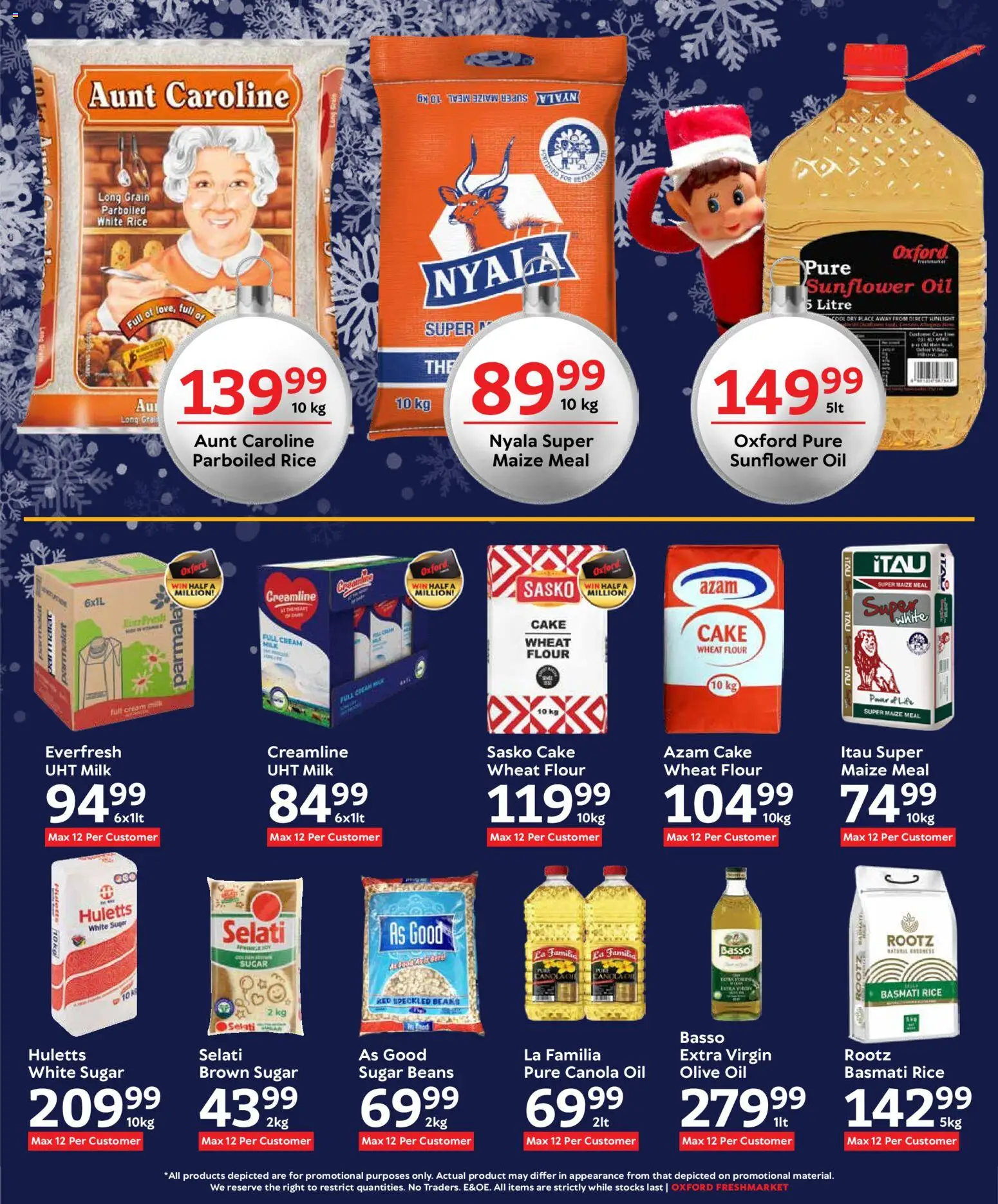 New Oxford Freshmarket catalogue – valid from 23.12.2025 | Page: 10 | Products: Cake, Beans, Maize meal, Rice