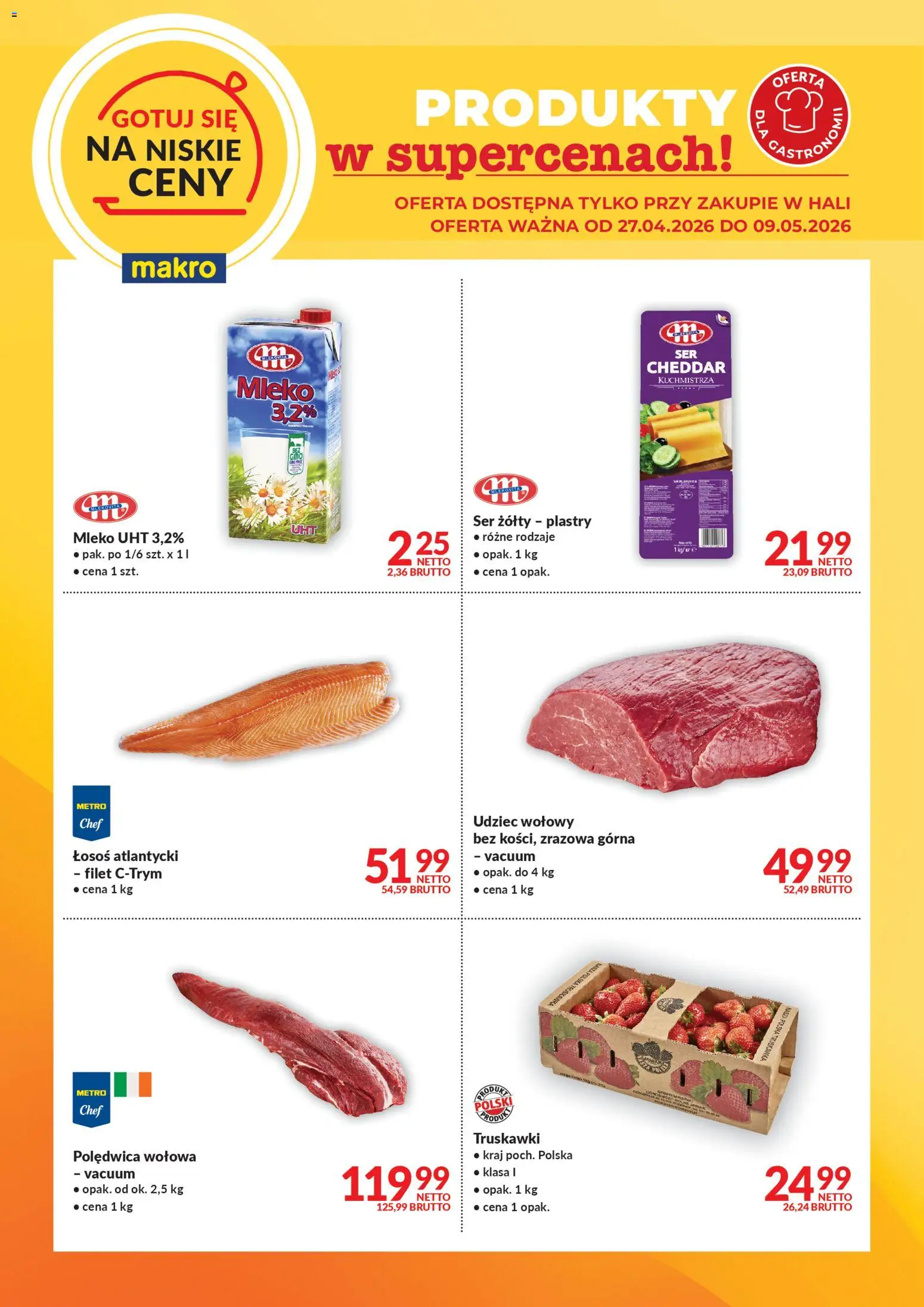 Makro gazetka - Gotuj się na niskie ceny od 27.04.2026 | Strona: 2 | Produkty: Łosoś atlantycki, Łosoś, Ser, Cheddar