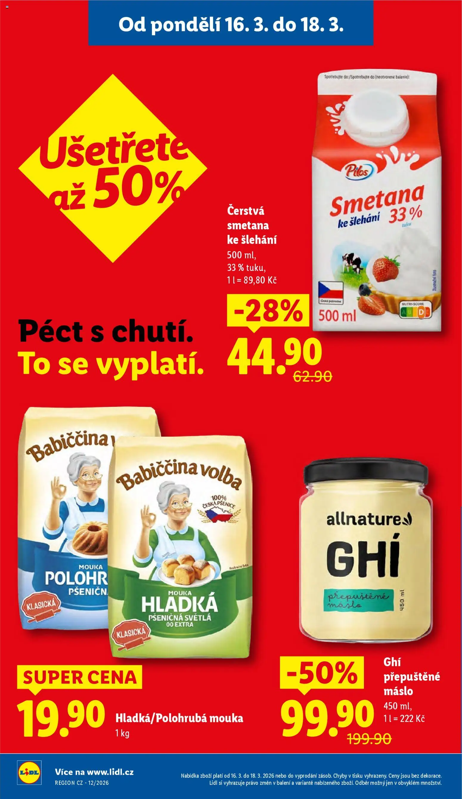 Lidl leták od 16.03.2026 | Strana: 2 | Produkty: Ghí, Přepuštěné máslo, Ghee, Mouka