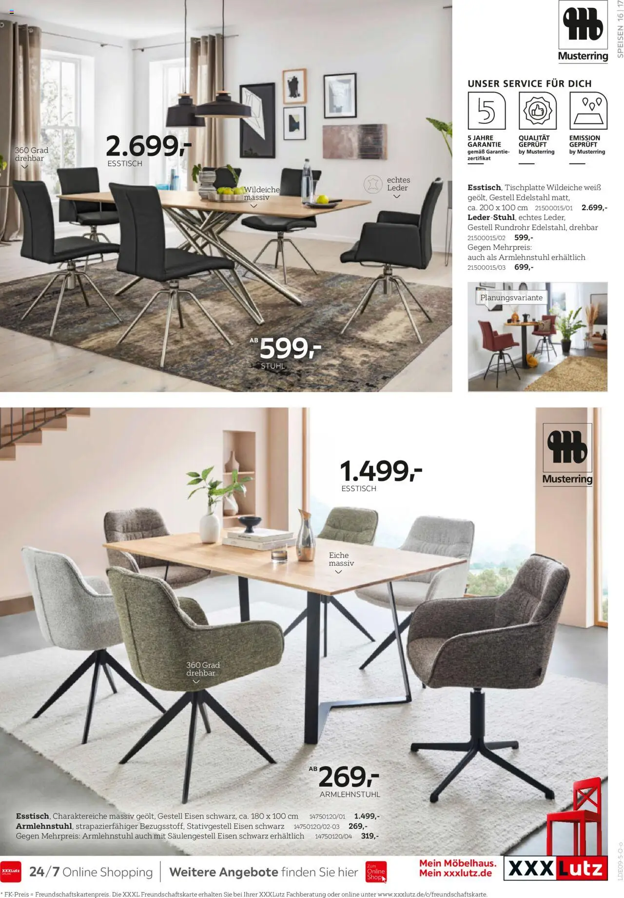 XXXL Lutz Last-Minute-Preis – gültig ab 22.09.2025 | Seite: 17 | Produkte: Esstisch, Stuhl