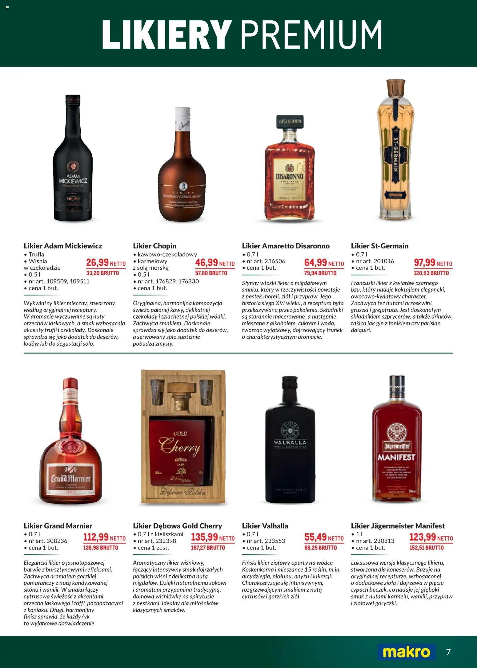 Makro Gazetka - Szampany od 01.12.2025 | Strona: 7 | Produkty: Likier ziołowy, Disaronno, Jagermeister, Gin
