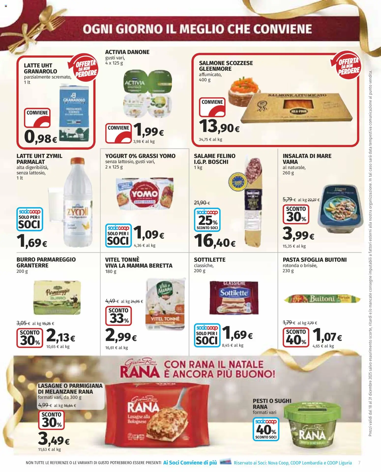 Volantino COOP del 18.12.2025 | Pagina: 7 | Prodotti: Yogurt, Pasta sfoglia, Insalata, Burro