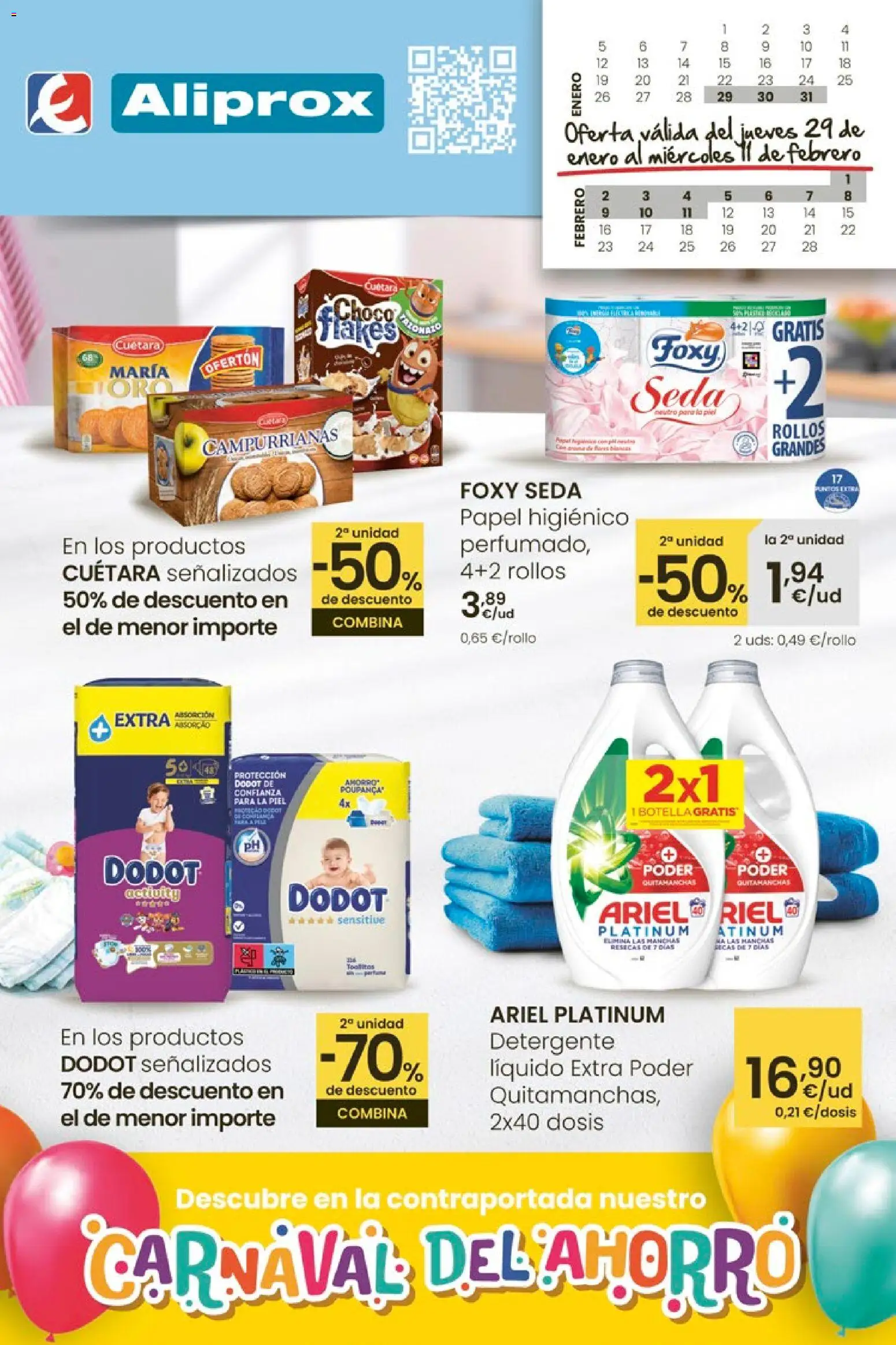 Eroski - Carnaval del ahorro │ válido desde el 29.01.2026 | Página: 1 | Productos: Quitamanchas, Detergente, Papel higienico