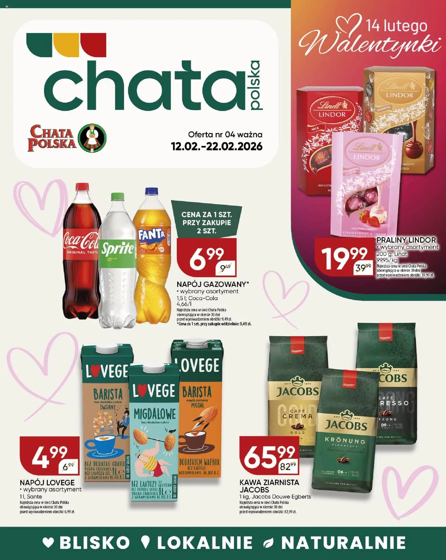Chata Polska Gazetka od 12.02.2026 | Strona: 1 | Produkty: Bez laktozy, Kawa ziarnista, Sprite, Kawa