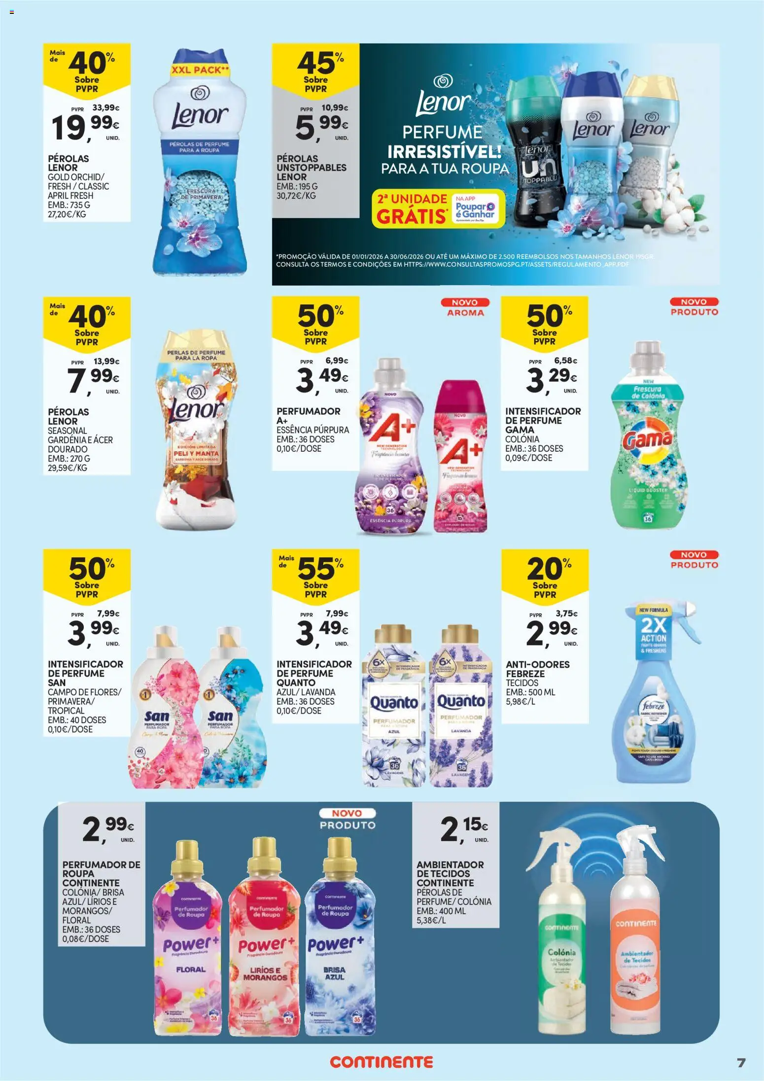 Continente - Limpeza do Lar: Poupança que deixa tudo limpinho │ válido de 02.01.2026 | Página: 7 | Produtos: Perfume, Morangos