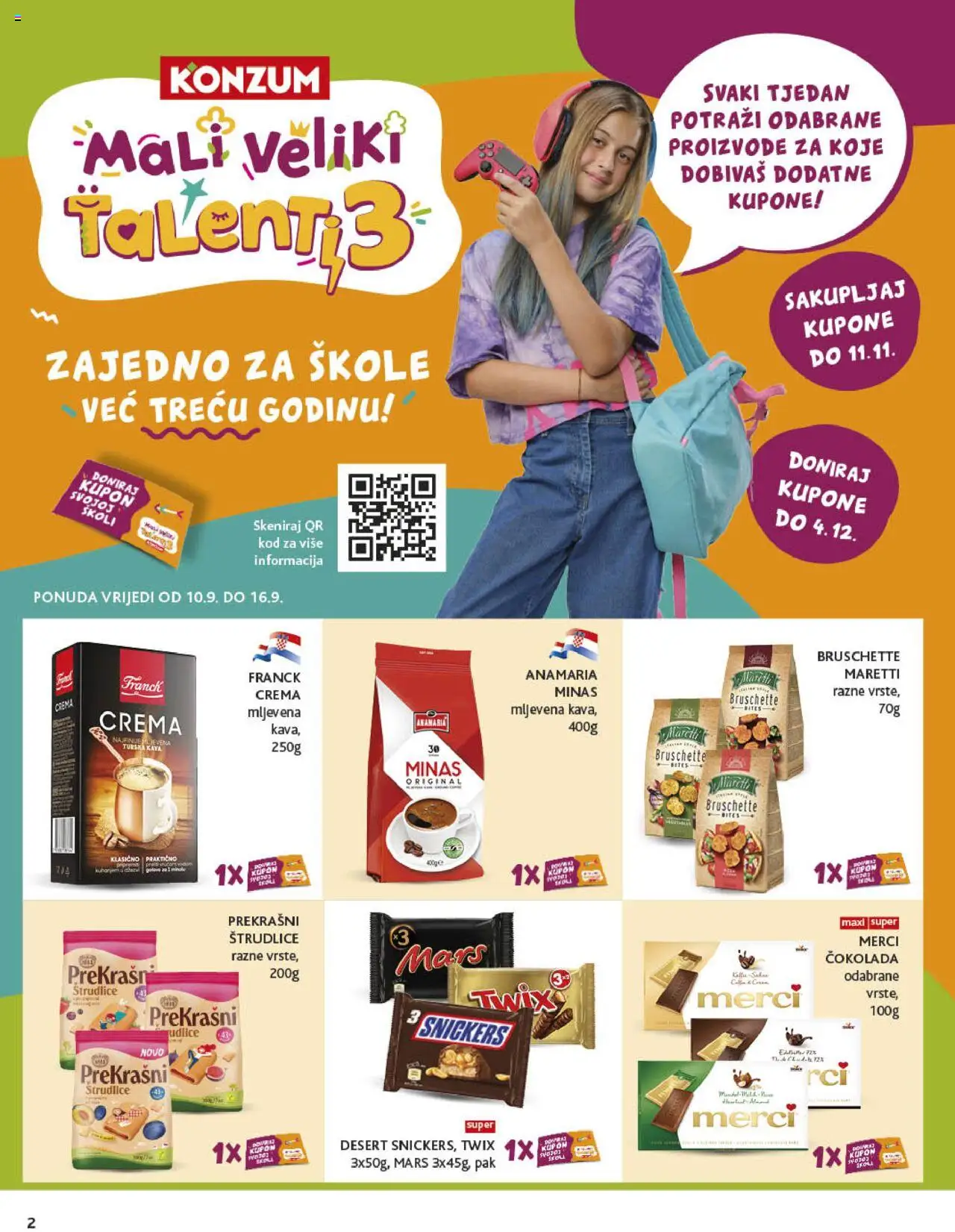 Konzum HR akciós ujság - amely érvényes a következő dátumtól: 10.09.2025 | Oldal: 2 | Termékek: Snickers