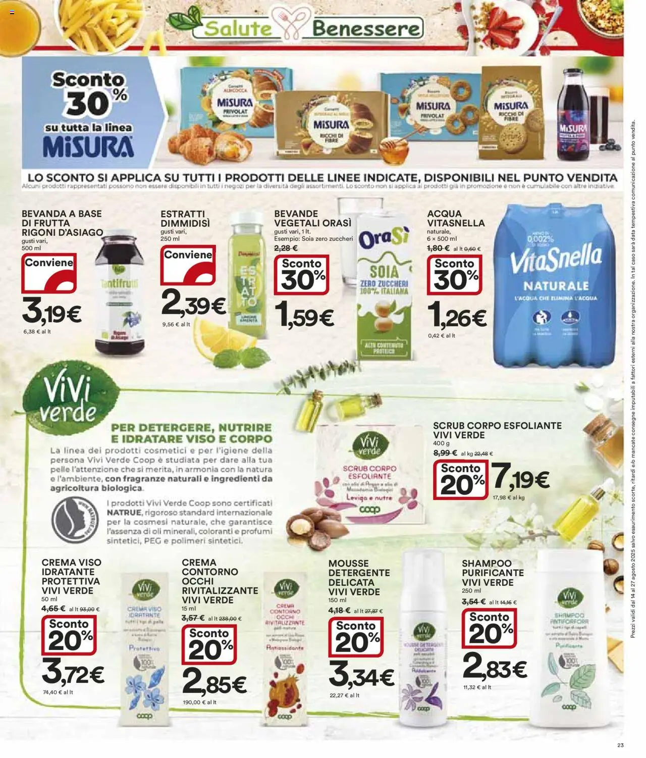 Volantino Ipercoop del 14.08.2025 | Pagina: 23 | Prodotti: Crema, Detergente, Acqua, Data