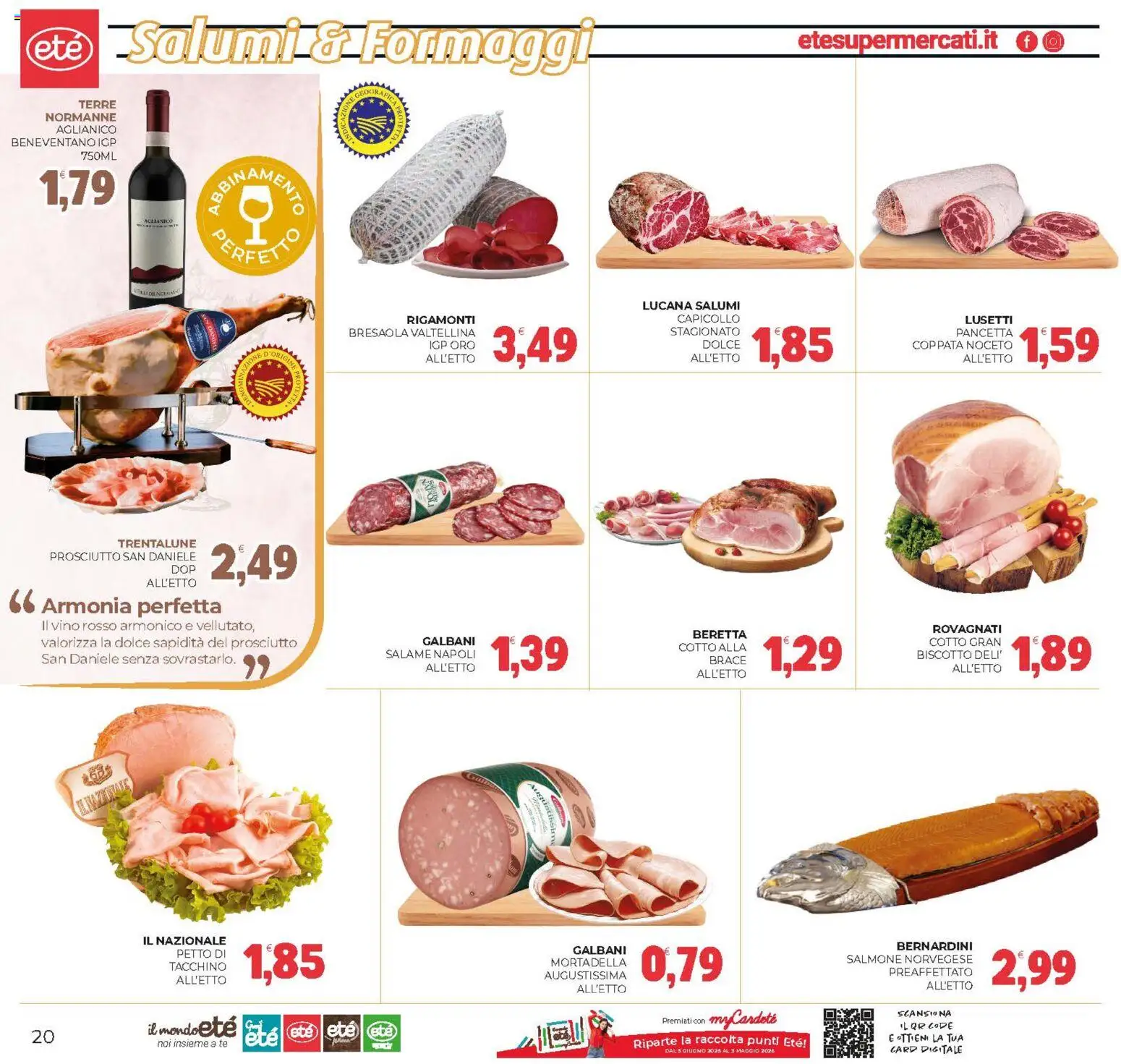 Volantino Eté del 12.12.2025 | Pagina: 20 | Prodotti: Salame, Bresaola, Tacchino, Vino rosso
