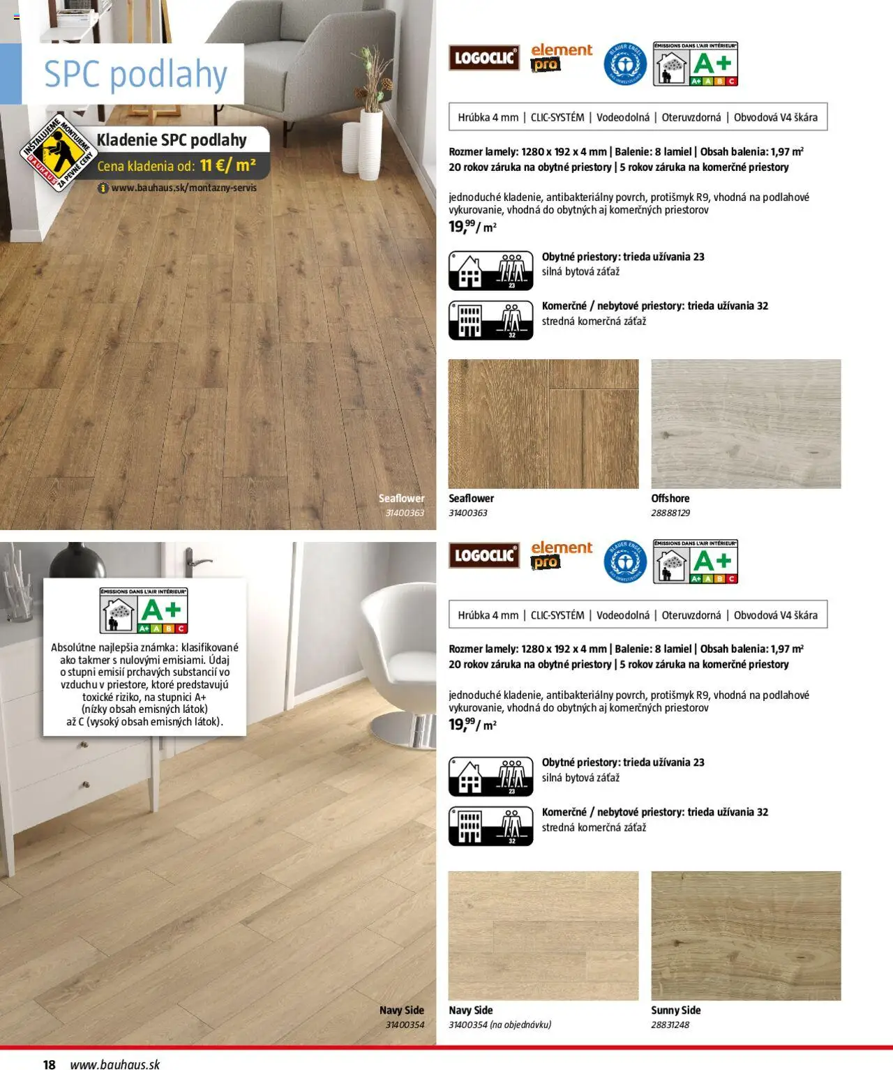 Bauhaus katalóg Podlahové krytiny │ platný od 04.08.2025 | Strana: 18 | Produkty: Lamely
