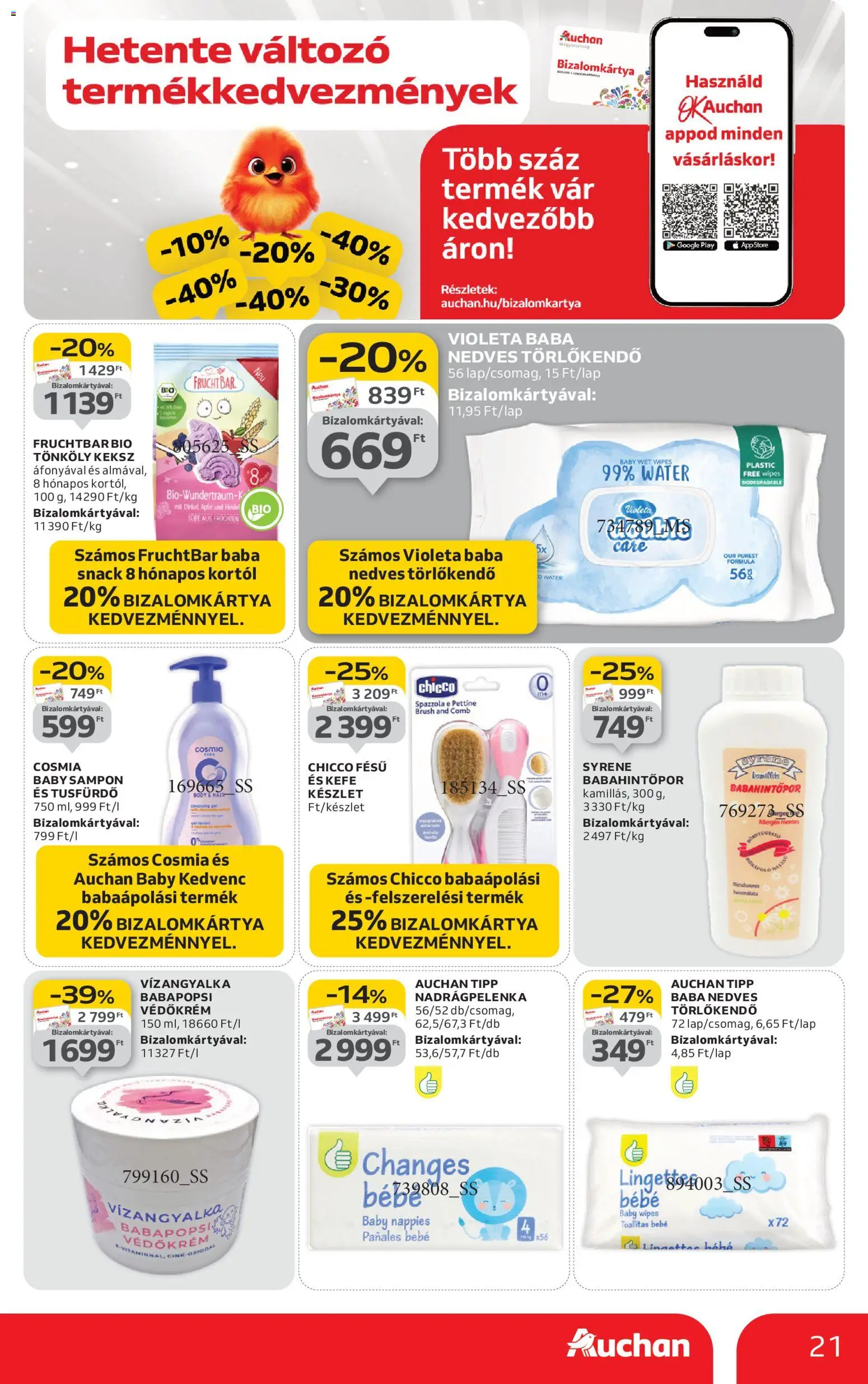 Auchan akciós ujság - amely érvényes a következő dátumtól: 02.01.2026 | Oldal: 21 | Termékek: Body, Törlőkendő, Sampon, Tusfürdő
