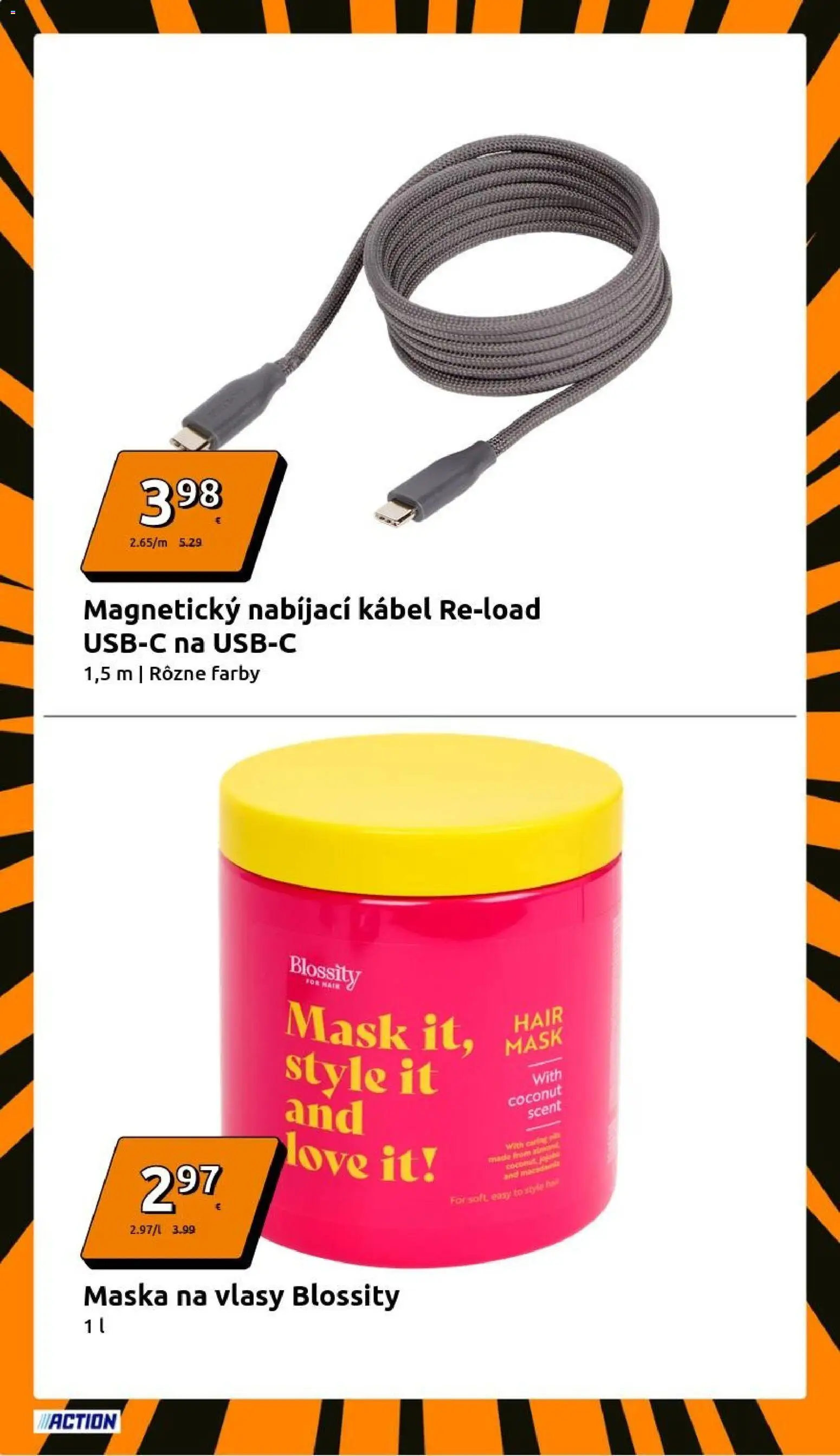 Nové Action akcie – leták je platný od 26.11.2025 | Strana: 4 | Produkty: Maska na vlasy, Maska, Kábel