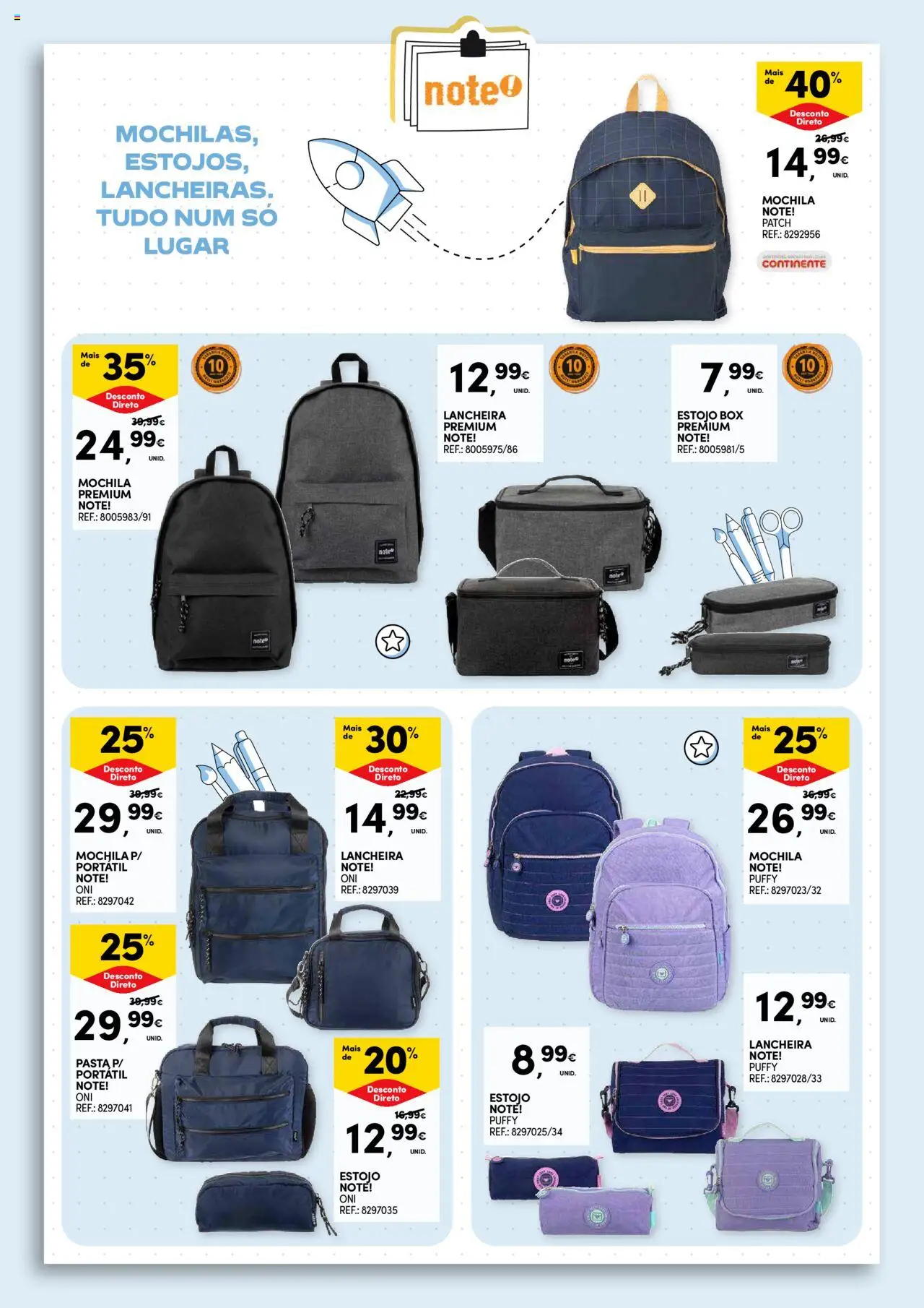 Continente - Regresso às Aulas: Regressamos com tudo │ válido de 12.08.2025 | Página: 12 | Produtos: Mochila, Laptop