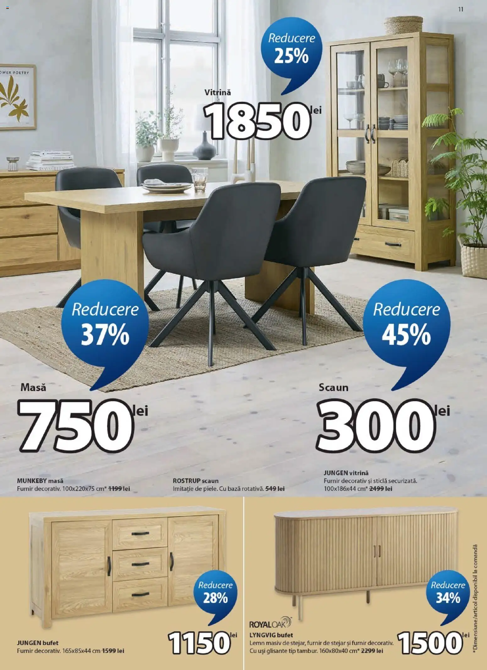 Noul catalog JYSK – valabil de la 24.04.2026 | Pagină: 11 | Produse: Masă, Scaun, Bufet, Vitrină
