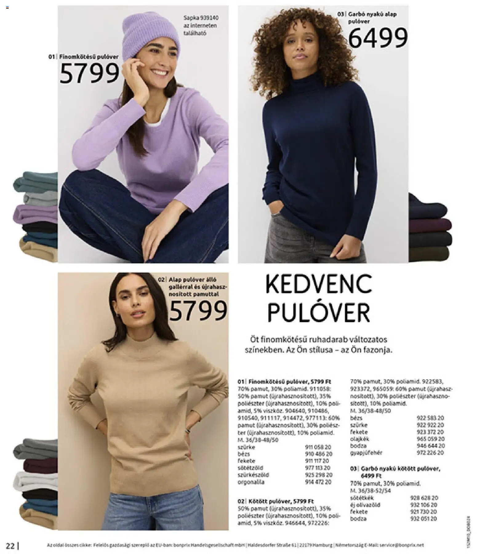 Bonprix akciós ujság - amely érvényes a következő dátumtól: 24.11.2025 | Oldal: 24 | Termékek: Sapka, Garbó, Pulóver