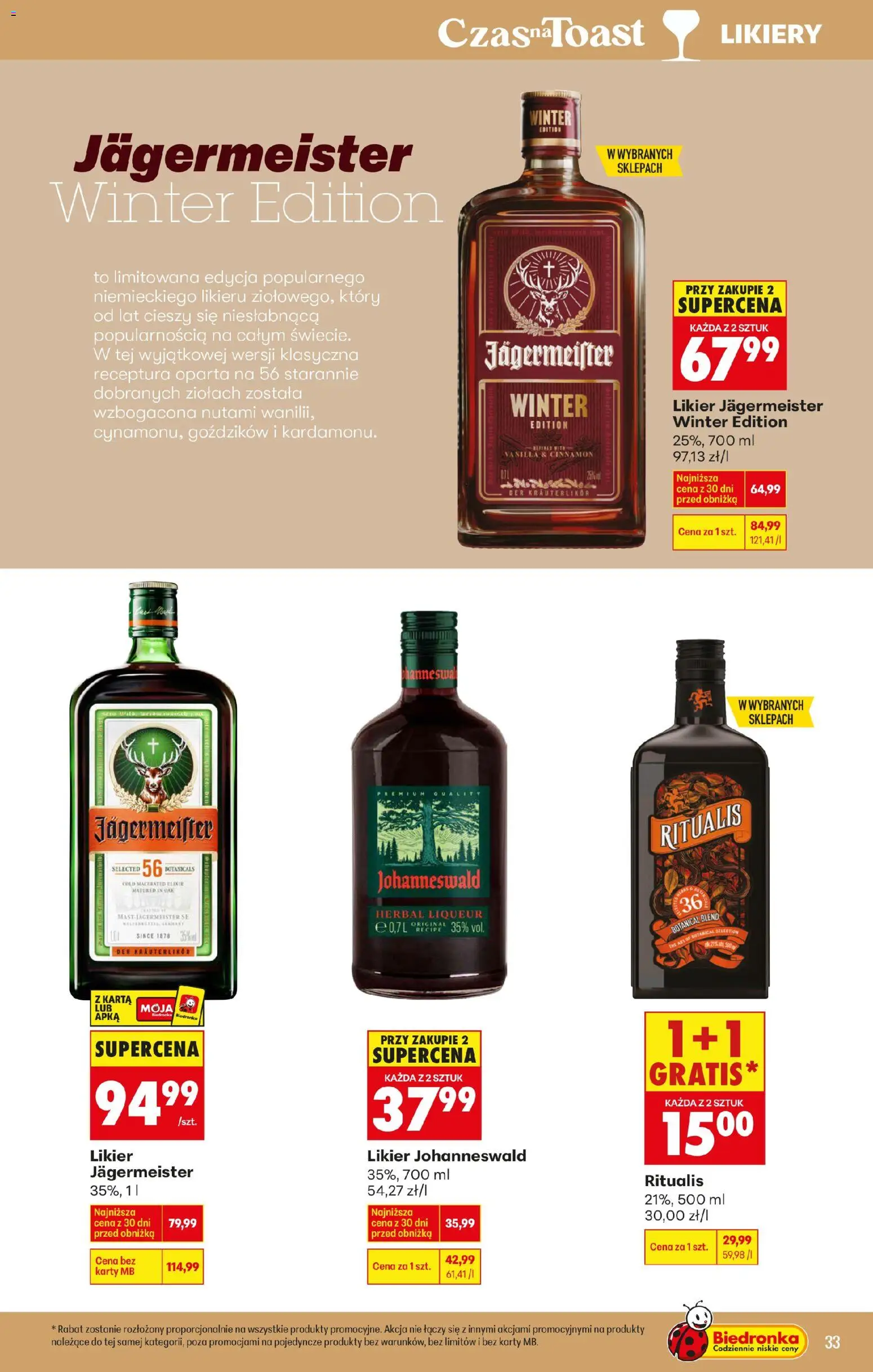 Biedronka gazetka - Czas na toast od 12.01.2026 | Strona: 35 | Produkty: Karta, Jagermeister