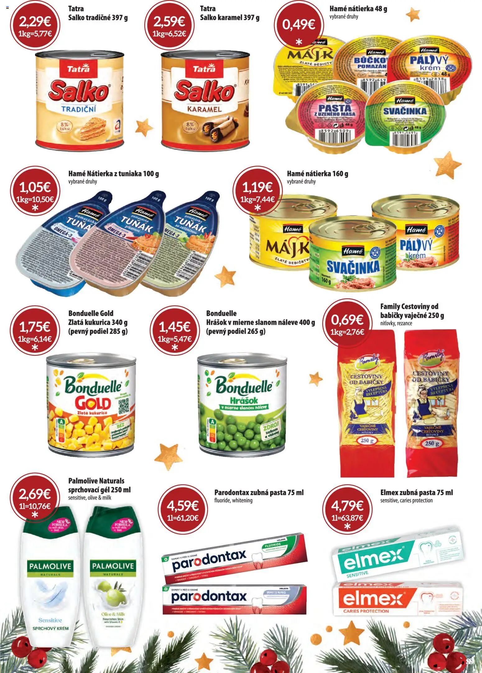 Nové CBA Verex akcie – leták je platný od 15.12.2025 | Strana: 22 | Produkty: Cestoviny, Hrášok, Salko, Zubná pasta