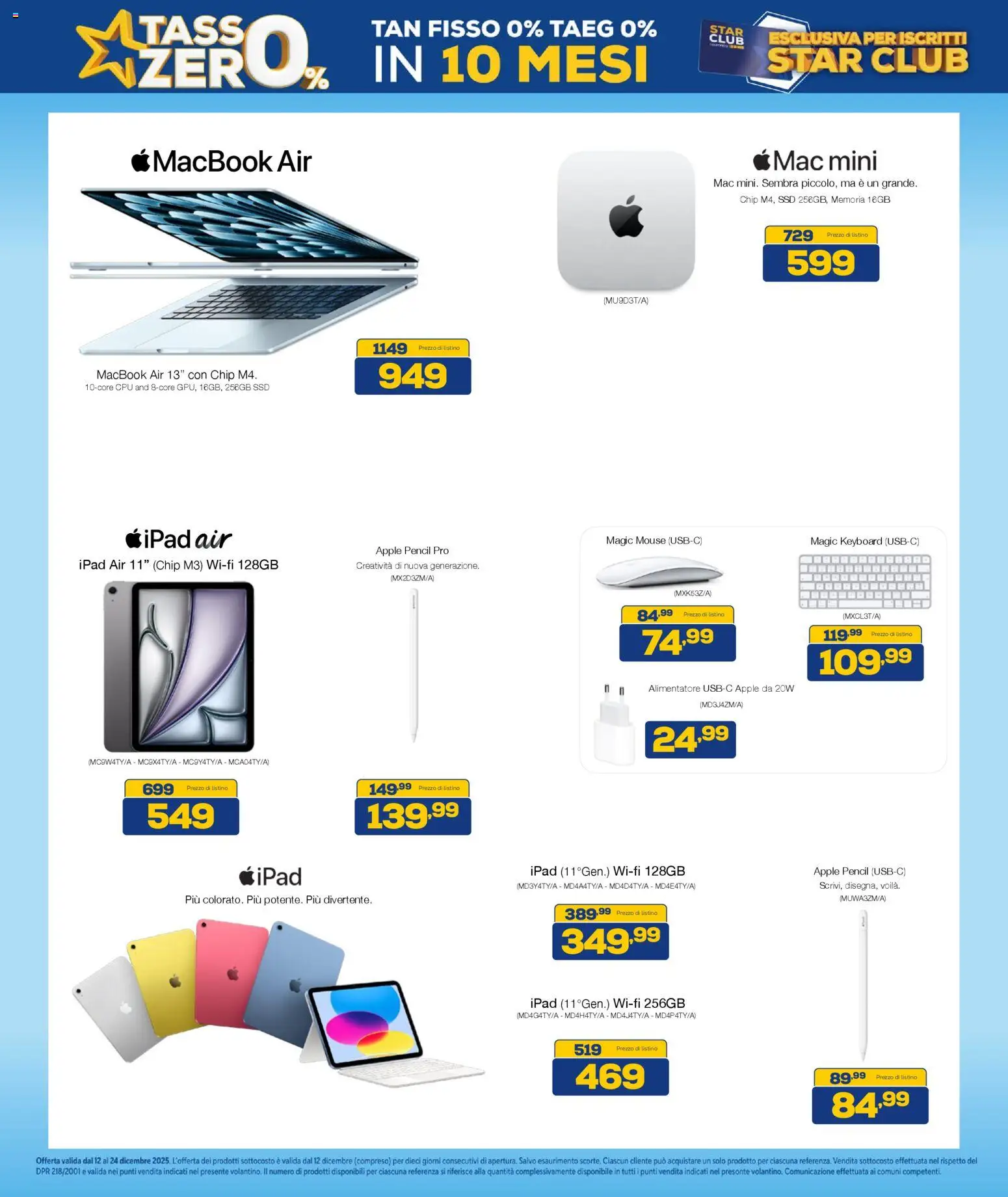 Volantino Euronics del 12.12.2025 | Pagina: 6 | Prodotti: Macbook air, Mouse, Ipad, Macbook
