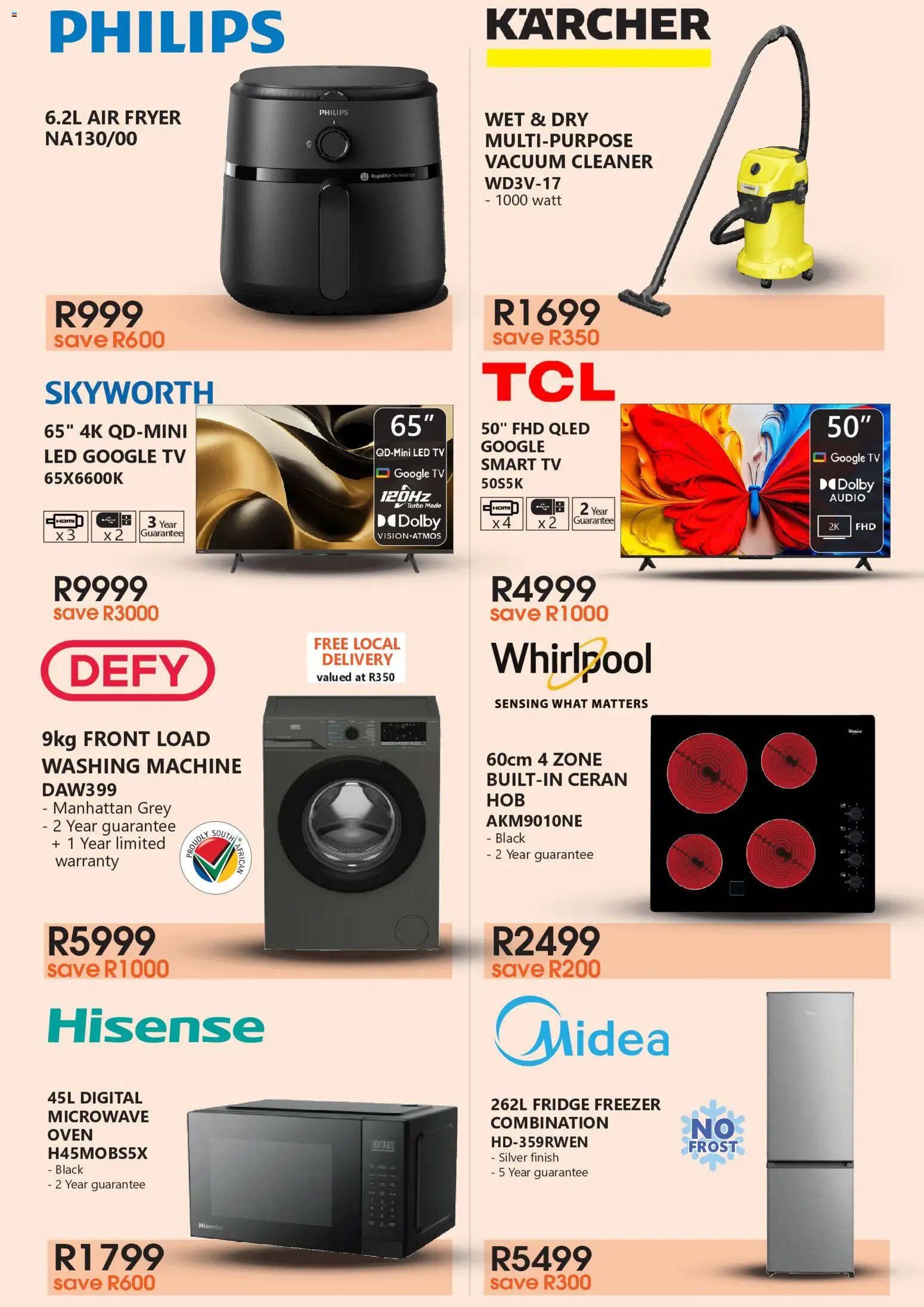 New Tafelberg Furnishers catalogue – valid from 08.04.2026 | Page: 2 | Products: Vacuum cleaner, Fryer, TV, Microwave