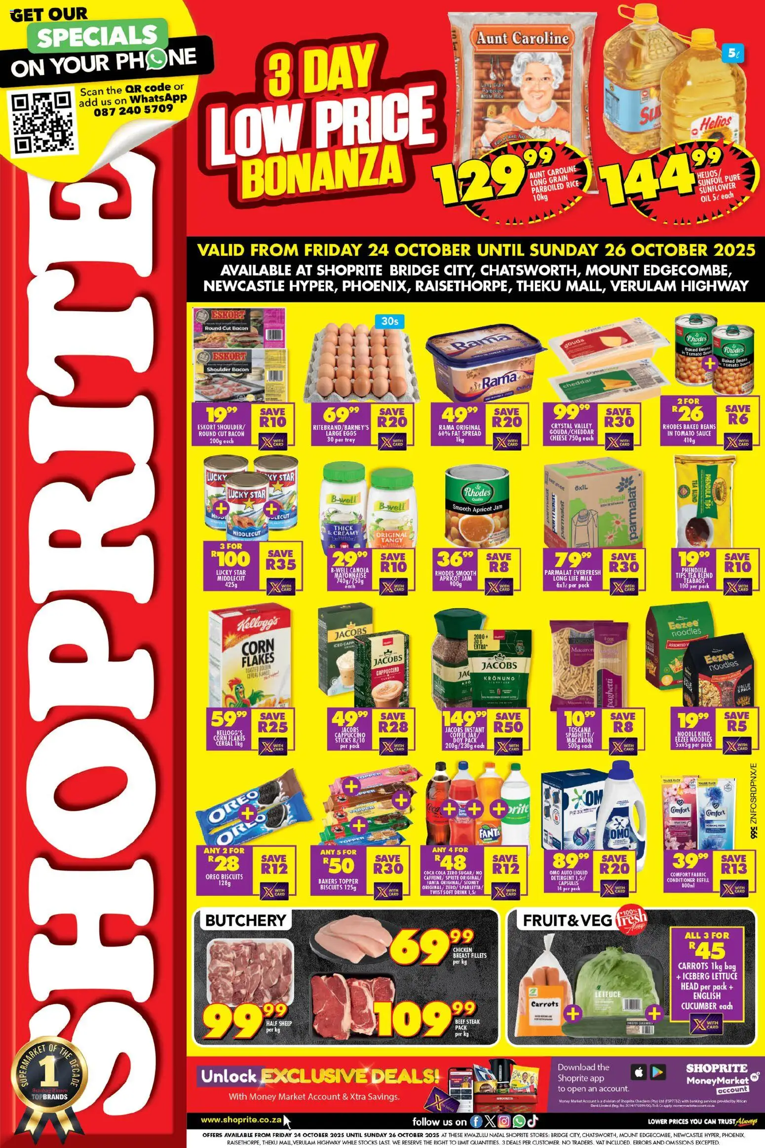 New Shoprite catalogue – valid from 24.10.2025 | Page: 1 | Products: Beans, Cheese, Coffee, Beef