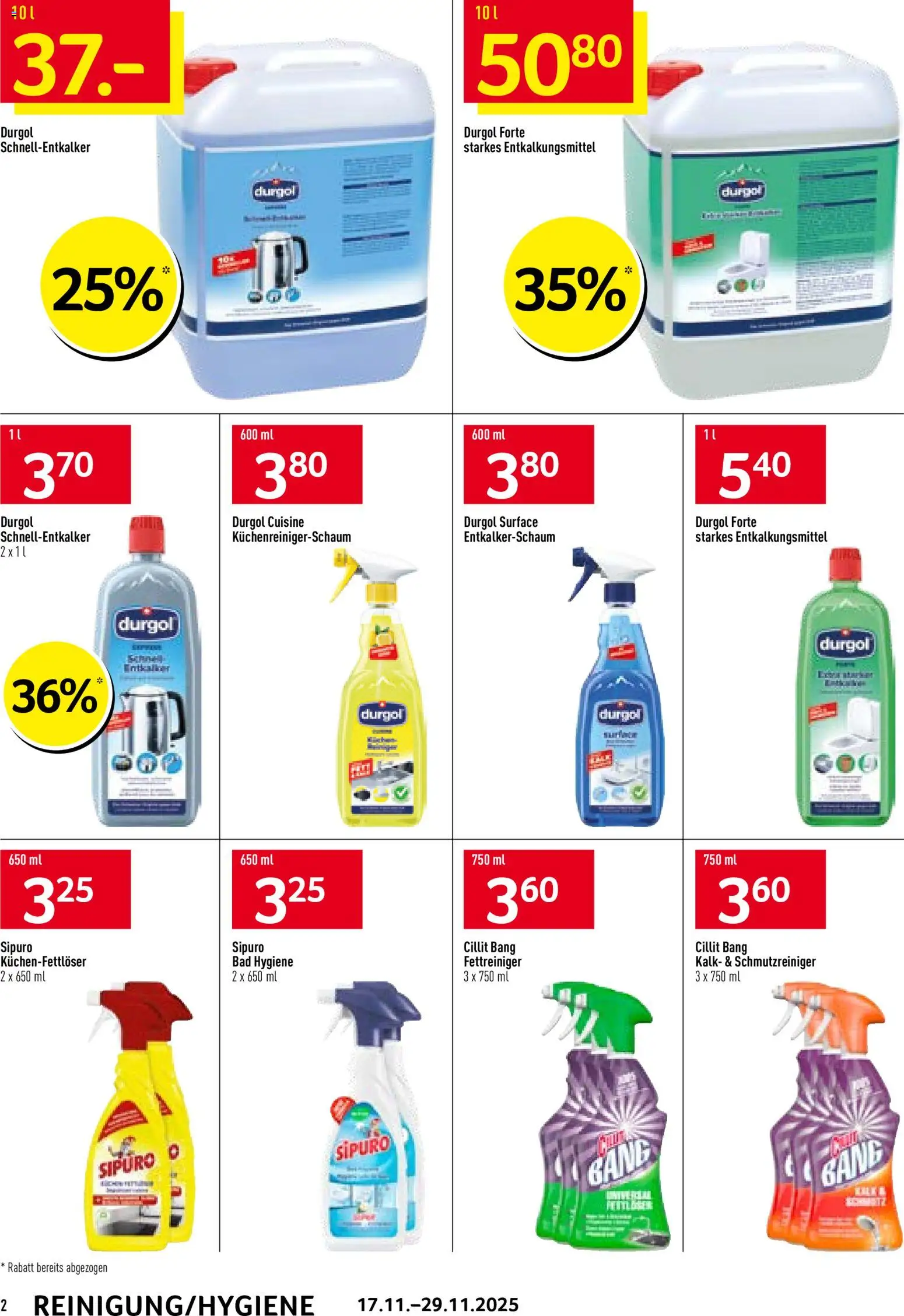 Prodega Aktionen Reinigung – gültig ab 17.11.2025 | Seite: 2 | Produkte: Bad