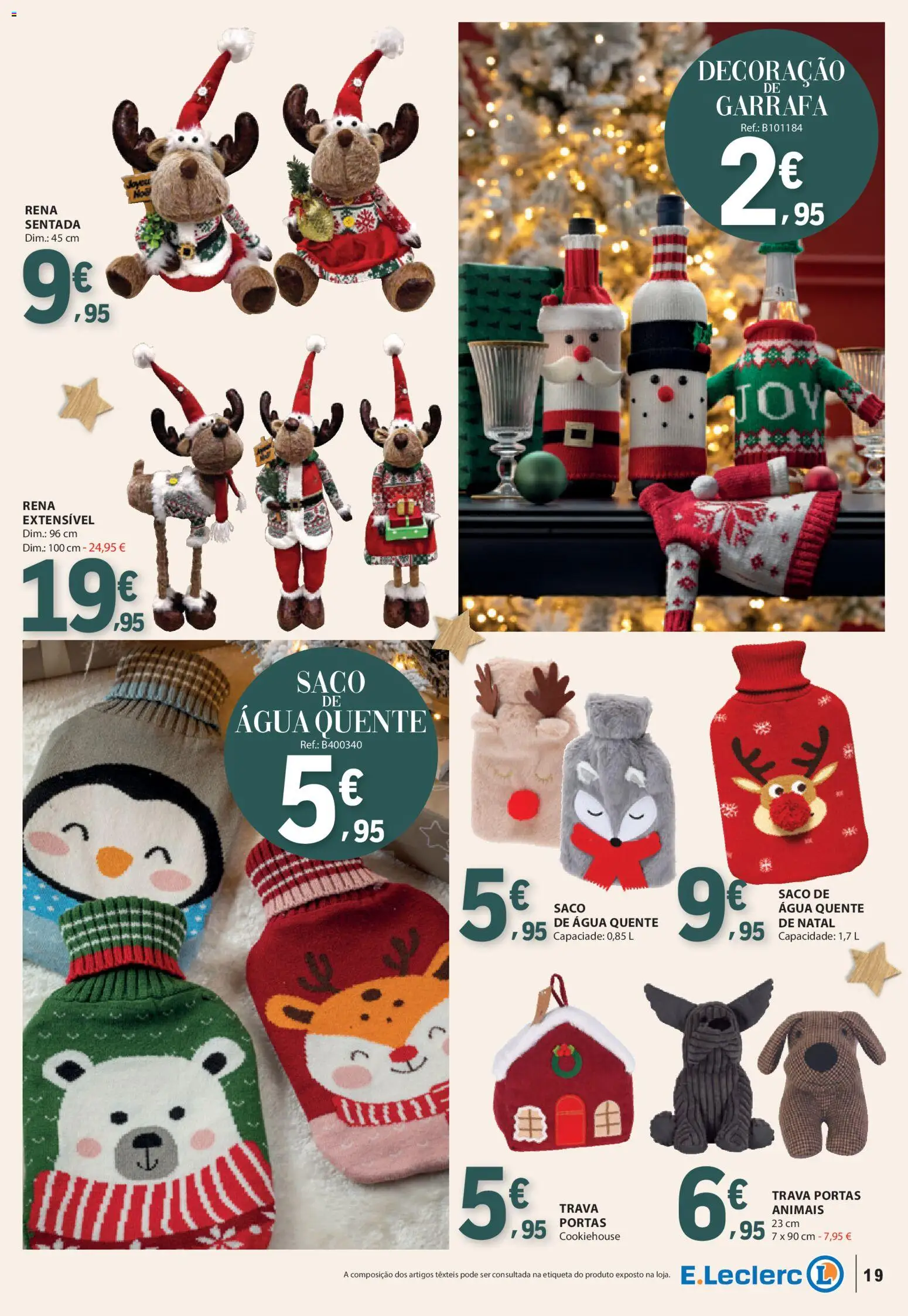 E.Leclerc - Folheto Natal │ válido de 04.11.2025 | Página: 19 | Produtos: Agua, Portas