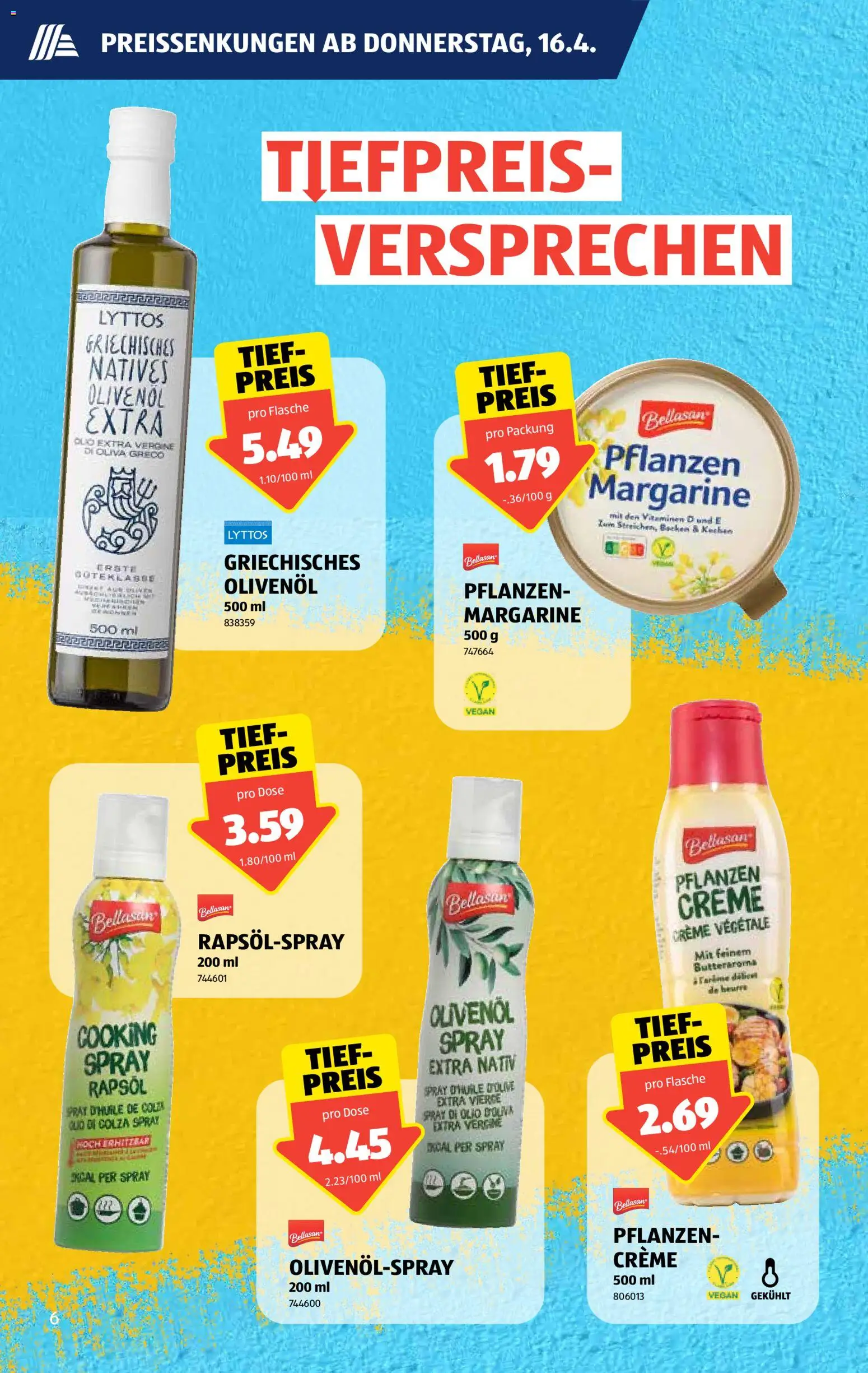 Aldi aktionen – gültig ab 16.04.2026 | Seite: 7 | Produkte: Rapsöl, Creme