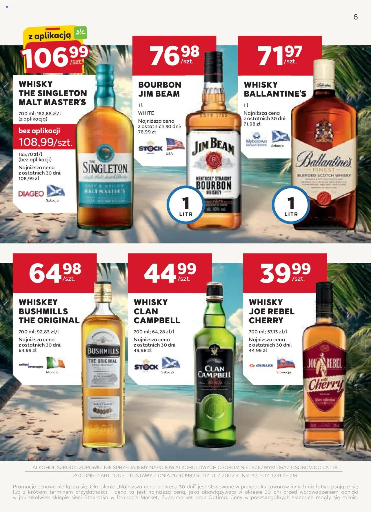 Stokrotka Gazetka - Oferta alkoholowa od 13.08.2025 | Strona: 6 | Produkty: Bourbon, Stokrotka, Alkohol, Whisky