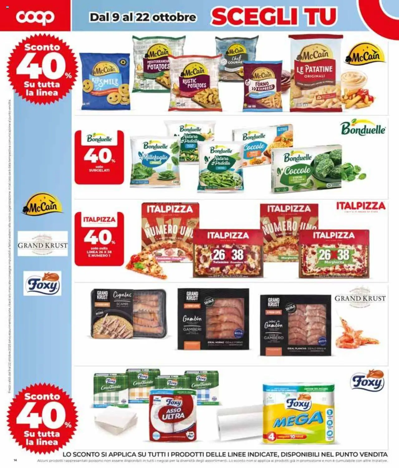 Volantino COOP del 02.10.2025 | Pagina: 14 | Prodotti: Gamberi, Patatine, Data, Padella