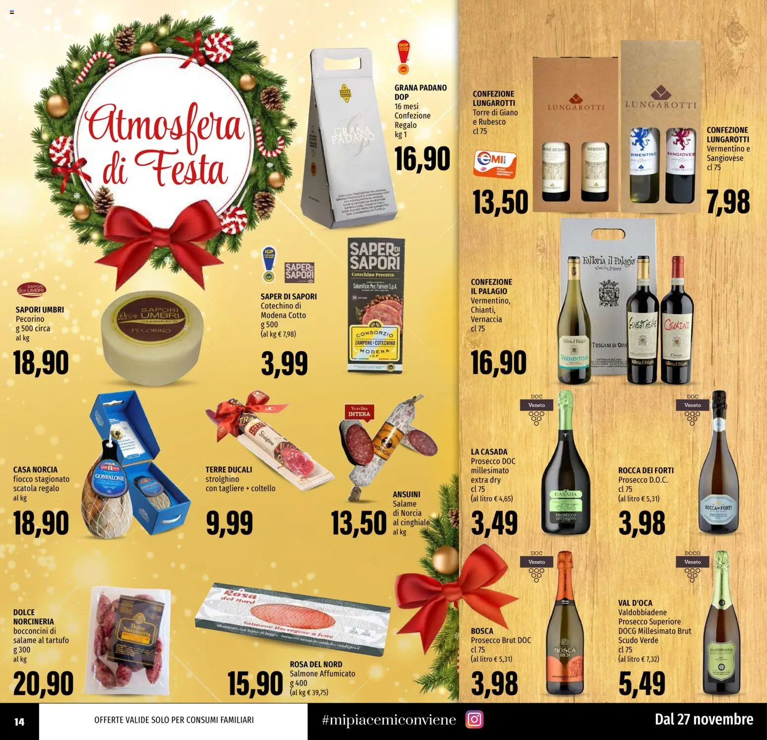 Volantino EMI del 27.11.2025 | Pagina: 14 | Prodotti: Tartufo, Salame, Pecorino, Scatola
