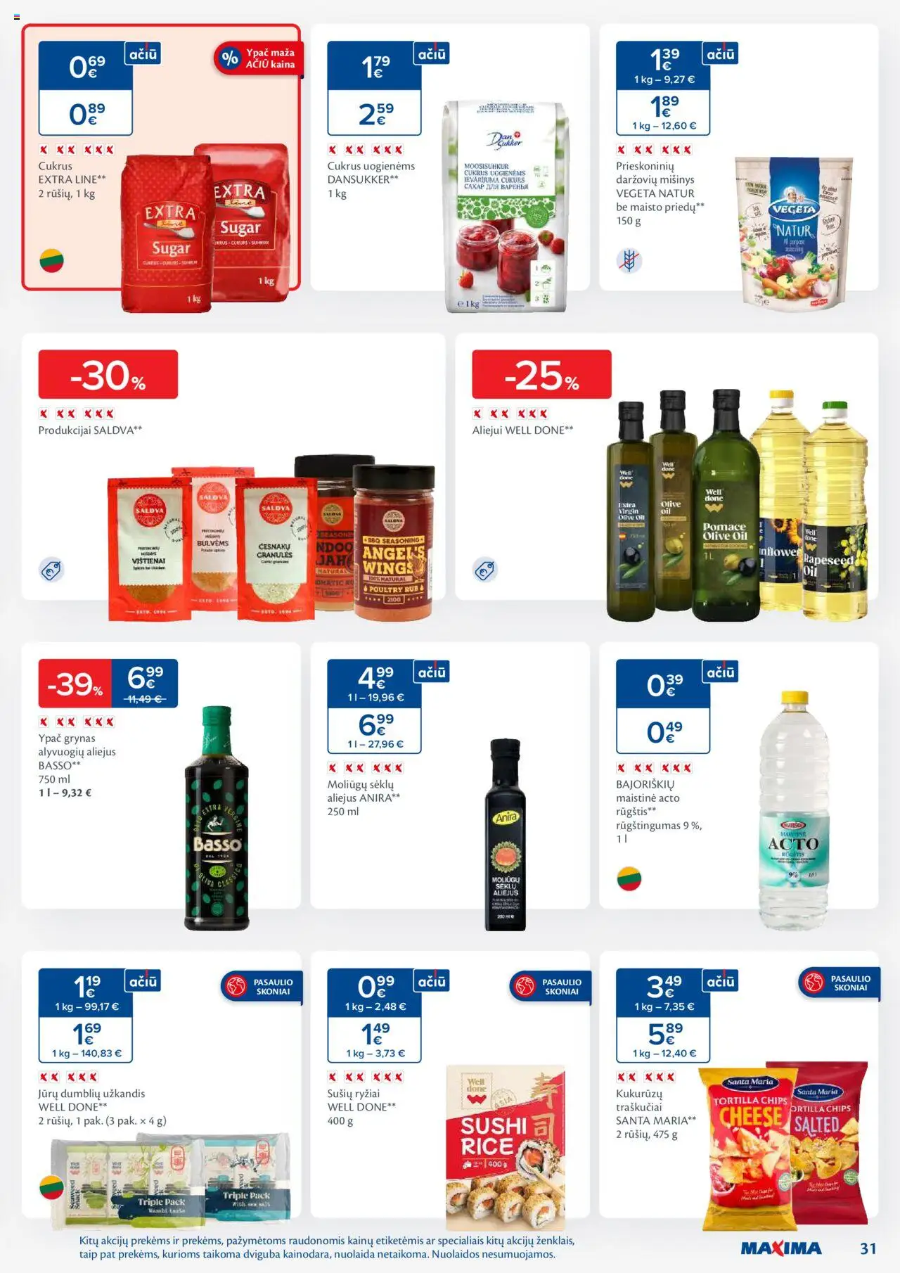 MAXIMA leidinys│galioja nuo 05.08.2025 | Puslapis: 31 | Prekių: Aliejus, Cukrus, Ryžiai, Traškučiai
