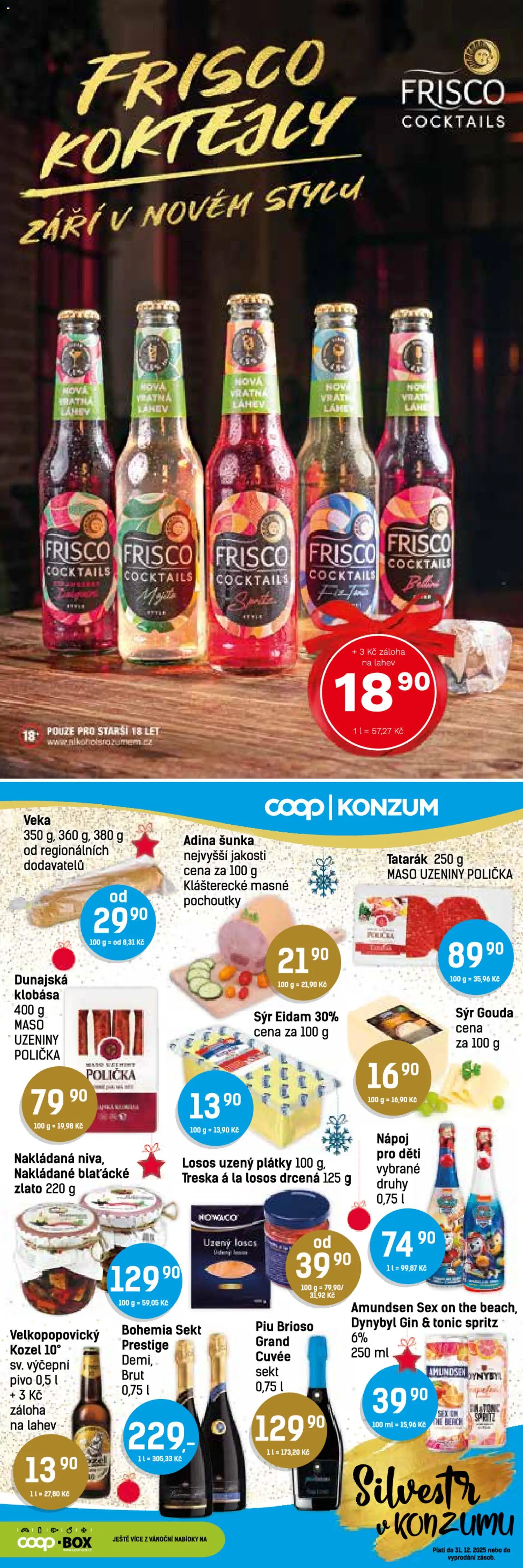 Konzum leták od 27.12.2025 | Strana: 2 | Produkty: Veka, Spritz, Kozel, Sekt