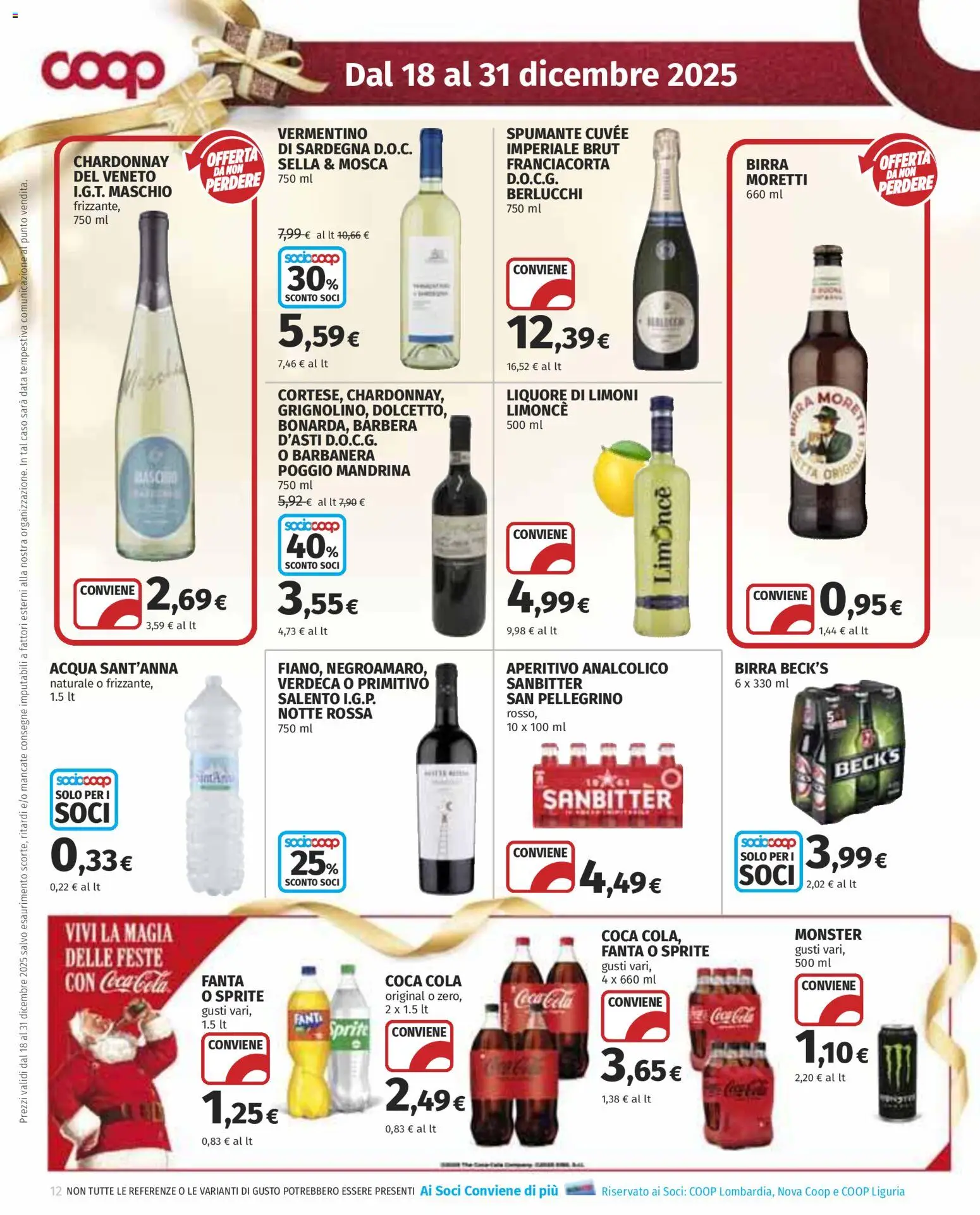 Volantino COOP del 18.12.2025 | Pagina: 12 | Prodotti: Birra, Data, Spumante, Liquore