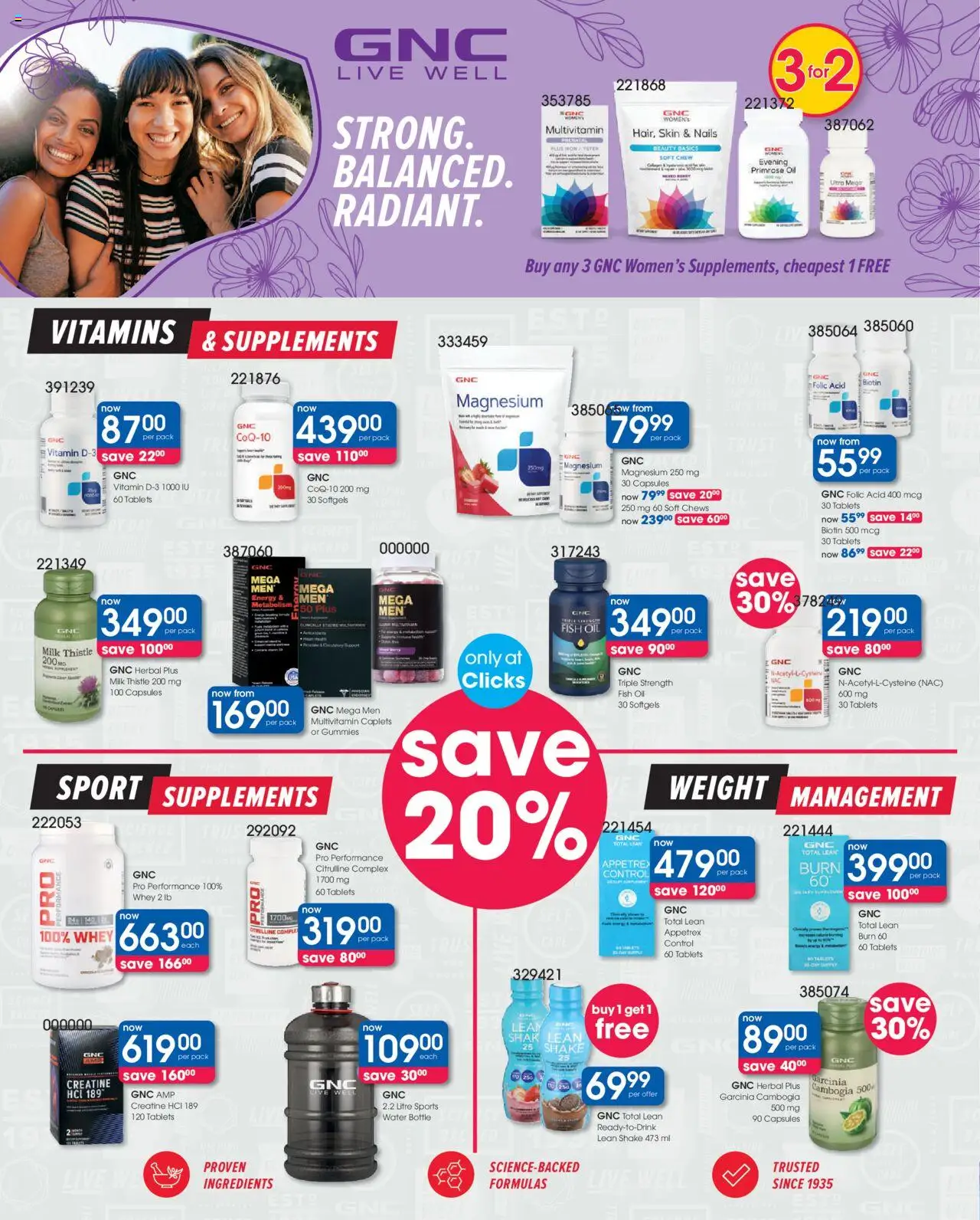 New Clicks catalogue – valid from 08.10.2025 | Page: 29 | Products: Tijera de poda, Milk, Oil, Supplements