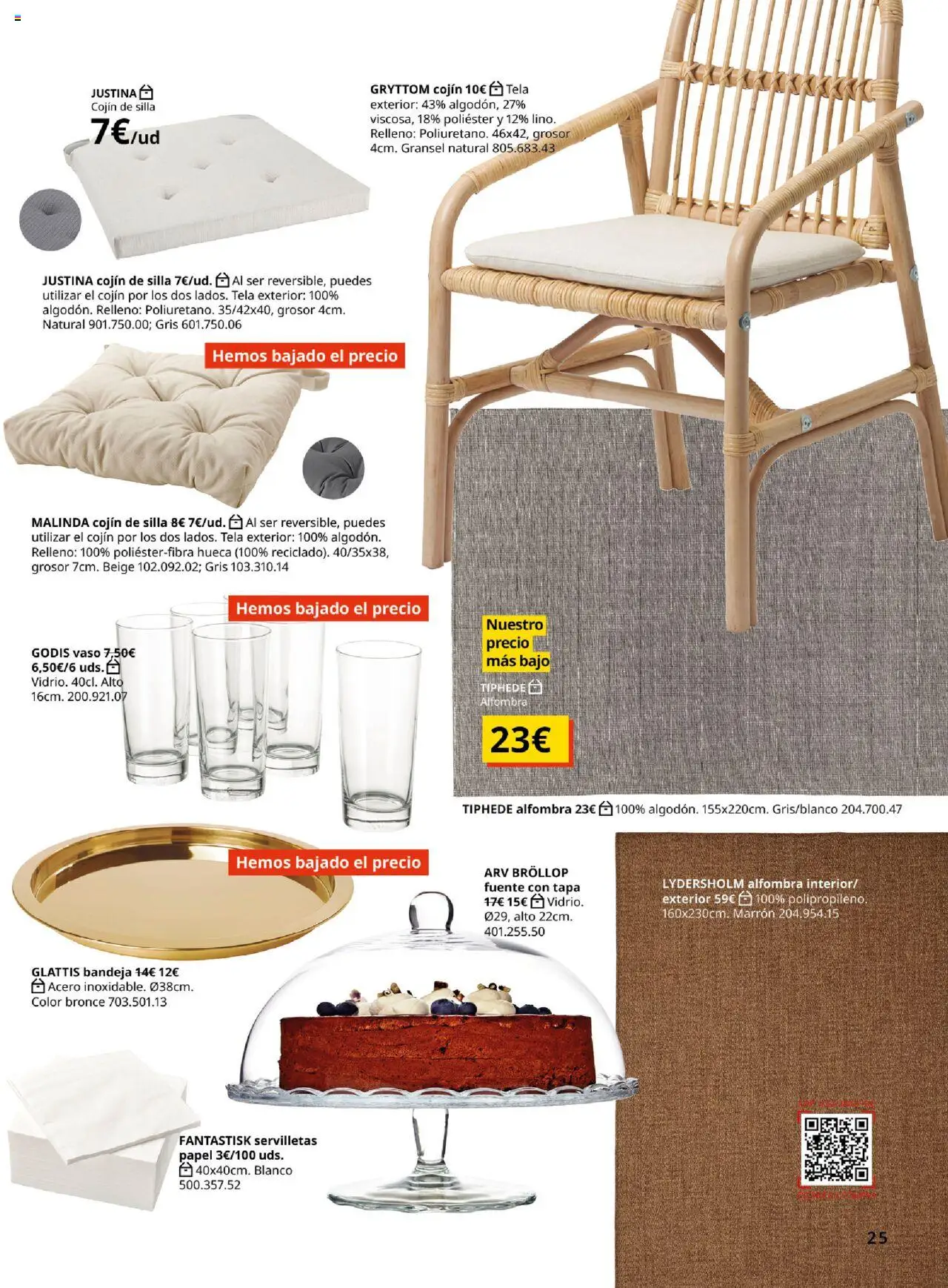 Catálogo IKEA Comedores │ válido desde el 04.02.2025 | Página: 25 | Productos: Cojín, Bandeja, Silla, Alfombra