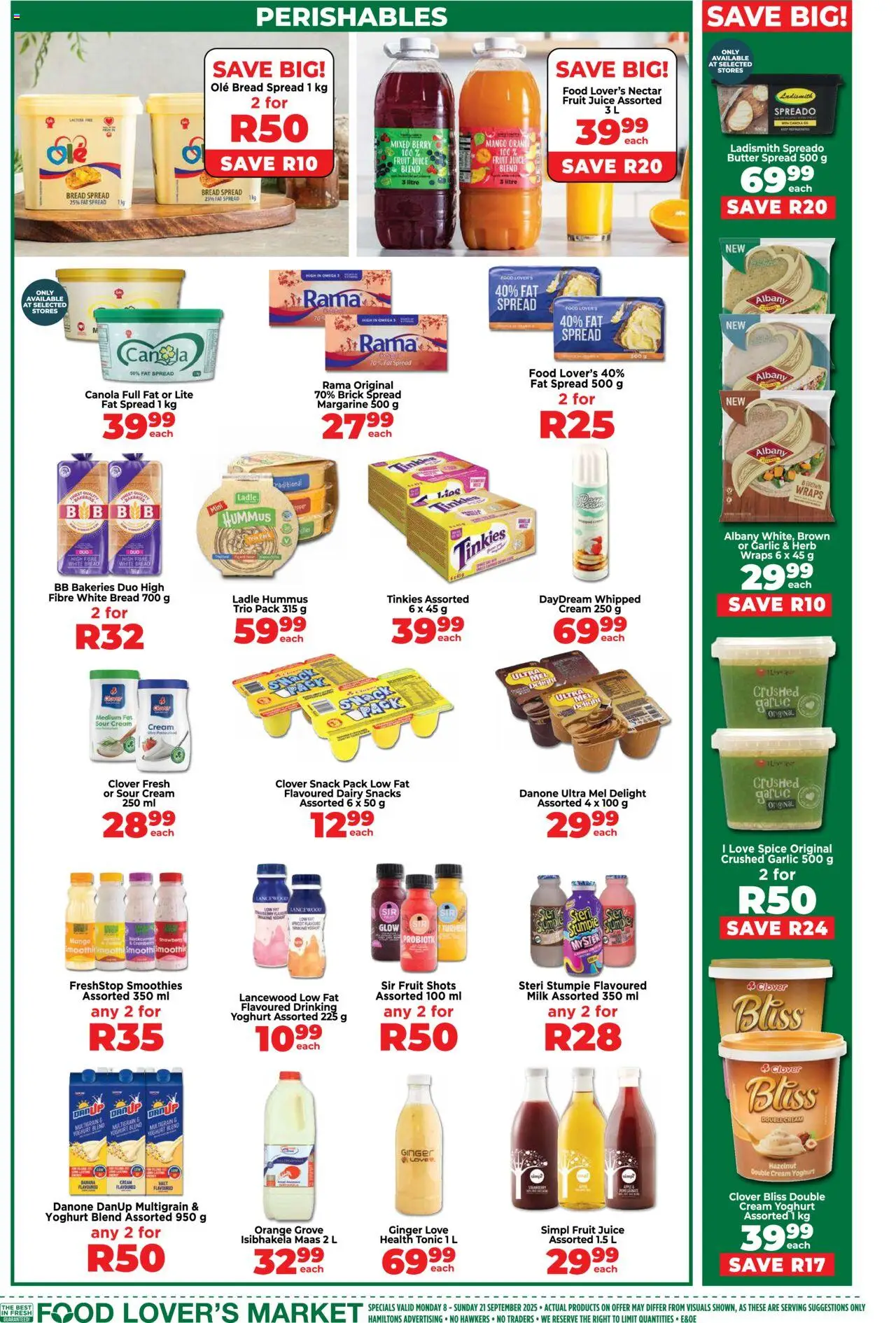 New Food Lover's Market catalogue – valid from 08.09.2025 | Page: 4 | Products: Margarine, Juice, Fat spread, Mango