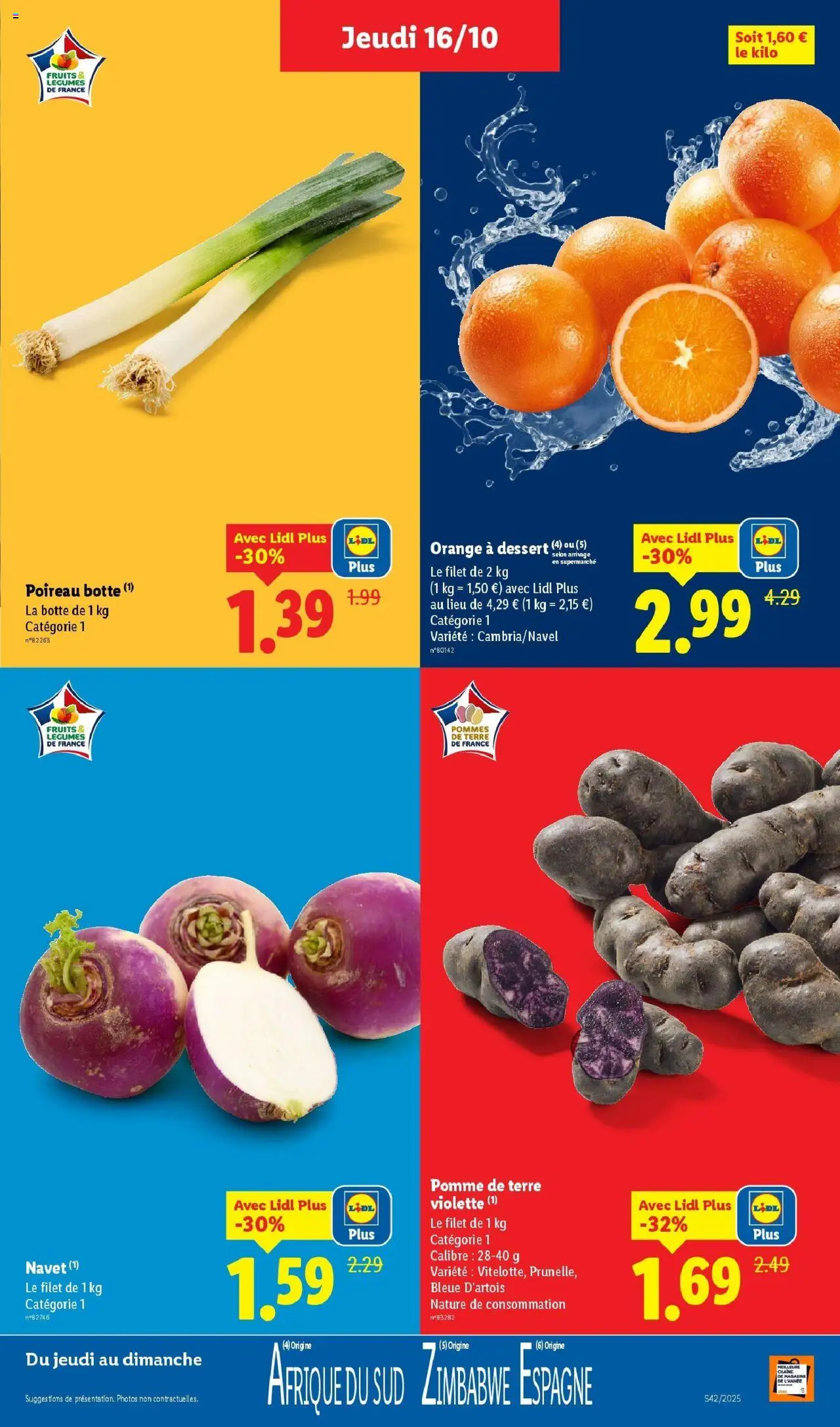 {H1} | Page: 3 | Produits: Orange, Poireau, Pomme de terre, Pommes