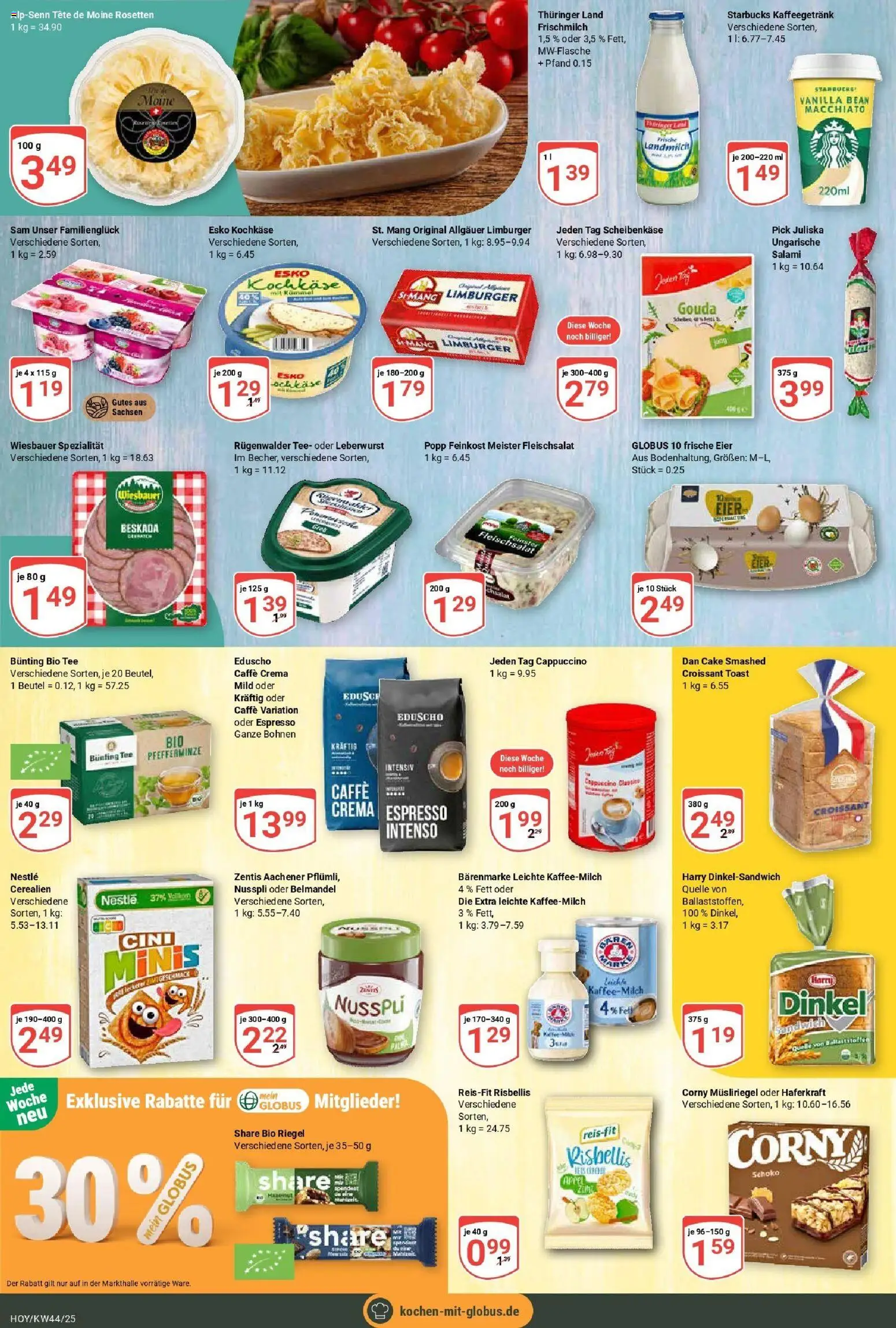 Globus prospekt Hoyerswerda	 – gültig ab 26.10.2025 | Seite: 12 | Produkte: Toast, Starbucks, Salami, Eduscho