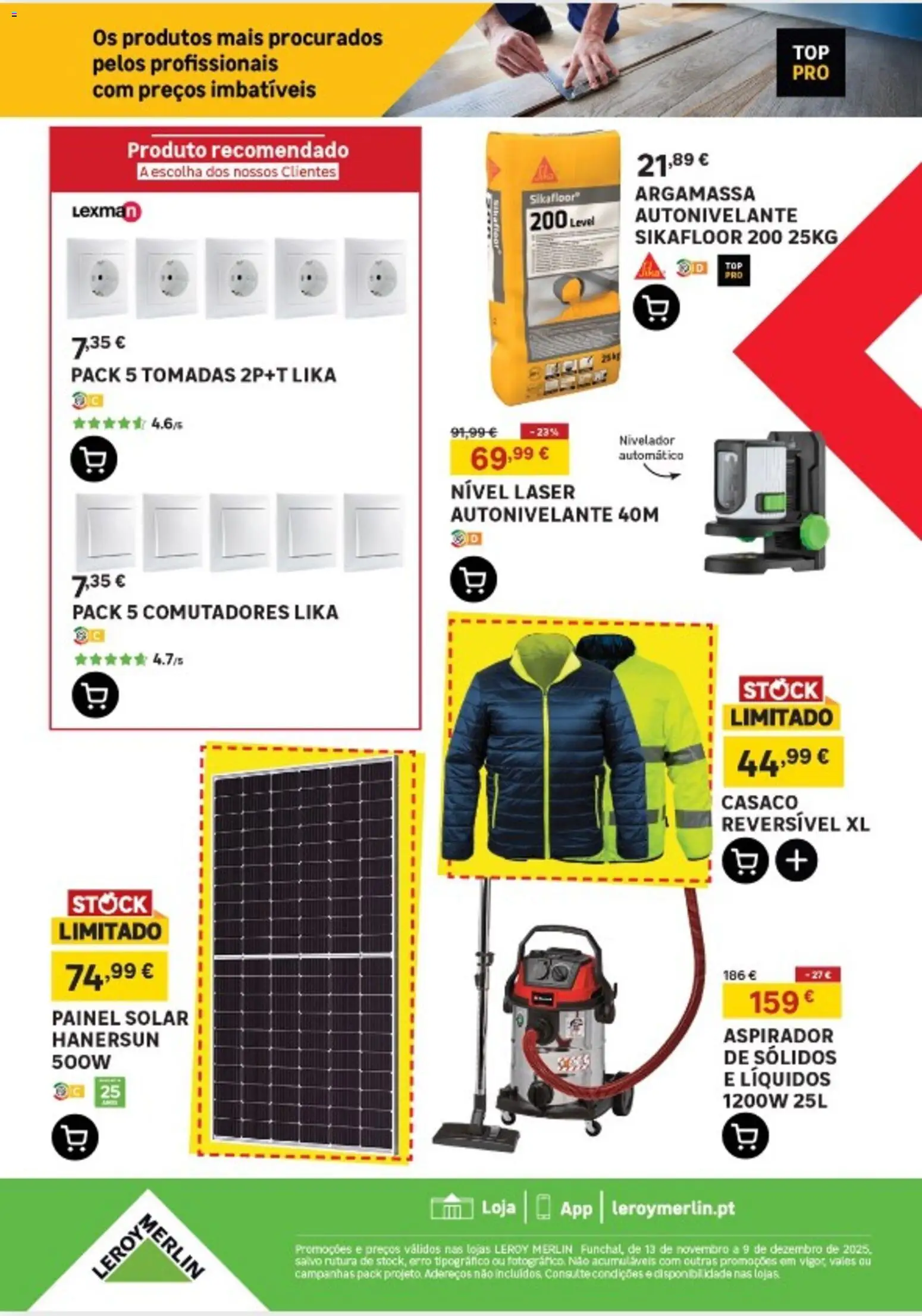 Leroy Merlin Arquipélago da Madeira │ válido de 13.11.2025 | Página: 18 | Produtos: Casaco, Argamassa, Aspirador
