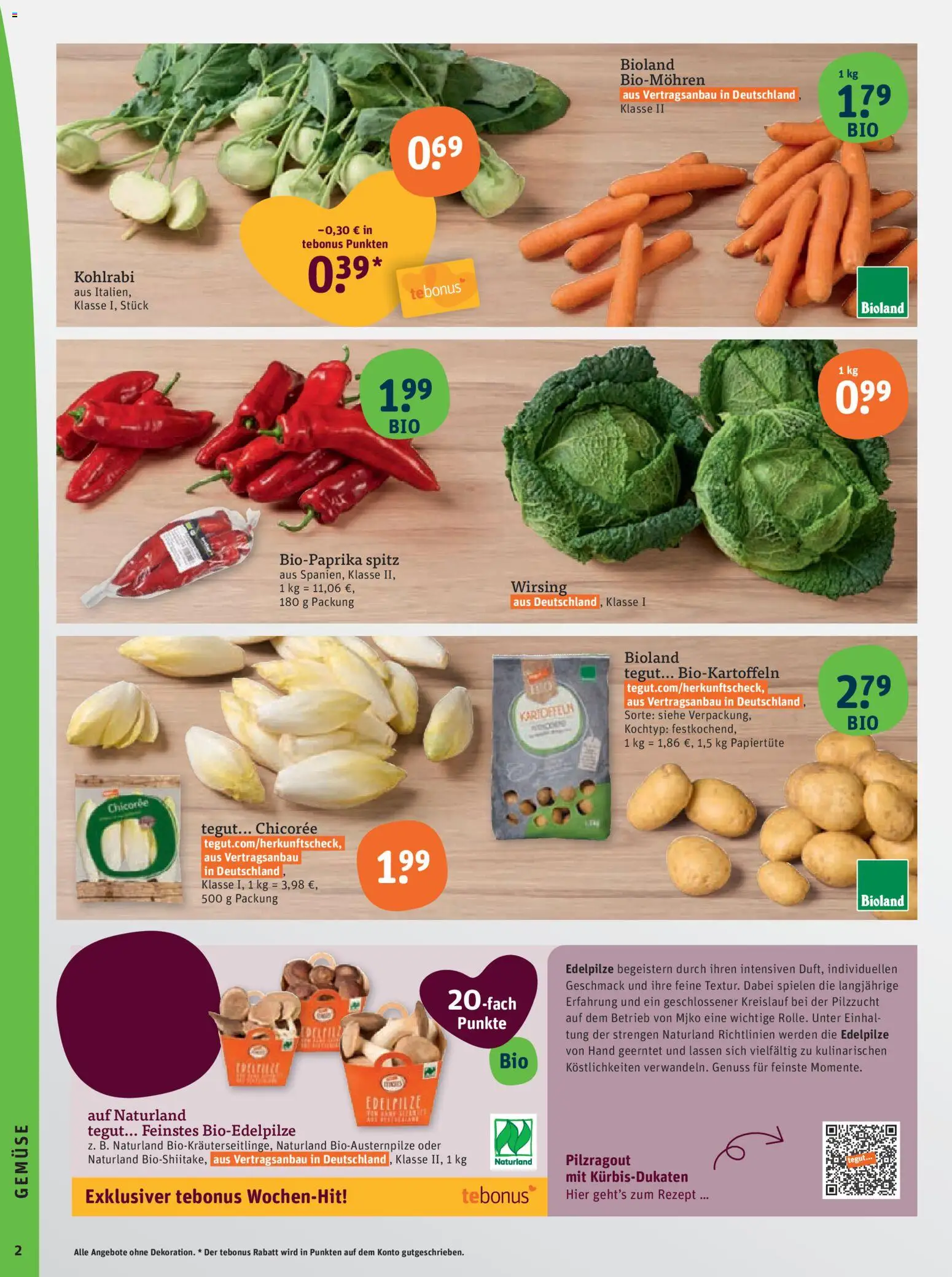 Tegut Prospekt – gültig ab 10.11.2025 | Seite: 4 | Produkte: Kohlrabi, Kartoffeln, Gemüse