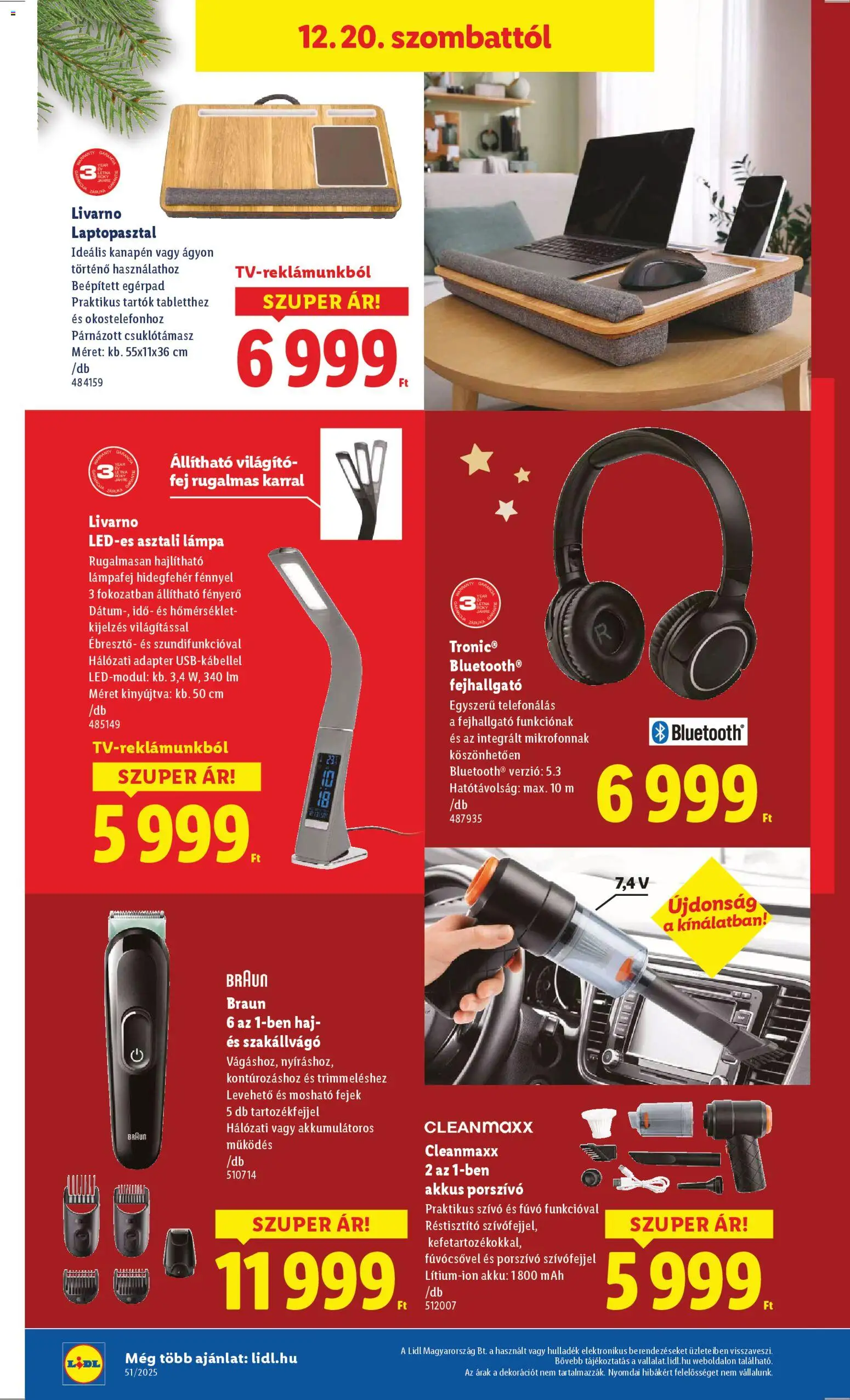 Lidl akciós ujság - amely érvényes a következő dátumtól: 18.12.2025 | Oldal: 18 | Termékek: Porszívó, Szakállvágó, Lámpa, Asztali lámpa