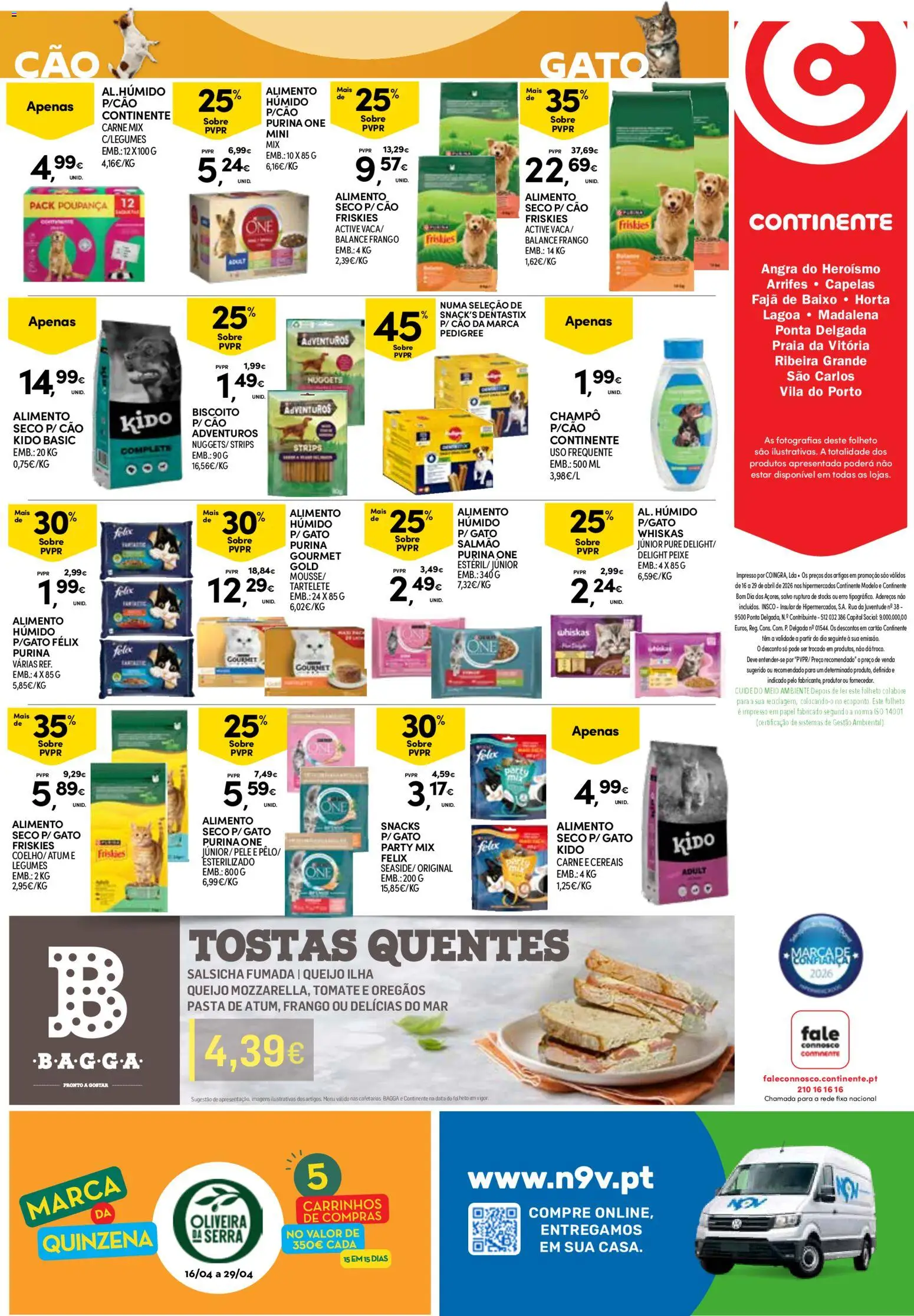 Continente Açores  │ válido de 16.04.2026 | Página: 28 | Produtos: Orégãos, Tostas, Peixe, Nuggets