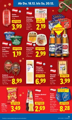 Lidl Flugblatt ab 18.12.2025 gültig | Seite: 15 | Produkte: Zucker, Käse, Schinken, Bier